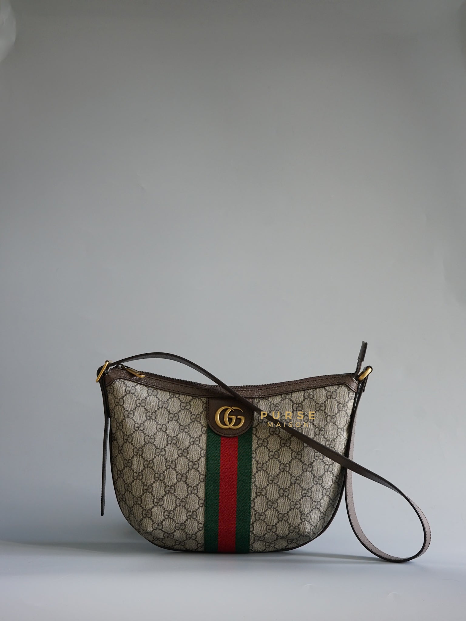 Ophidia Half Moon Hobo Bag in GG Supreme Canvas | Purse Maison Luxury Bags Shop