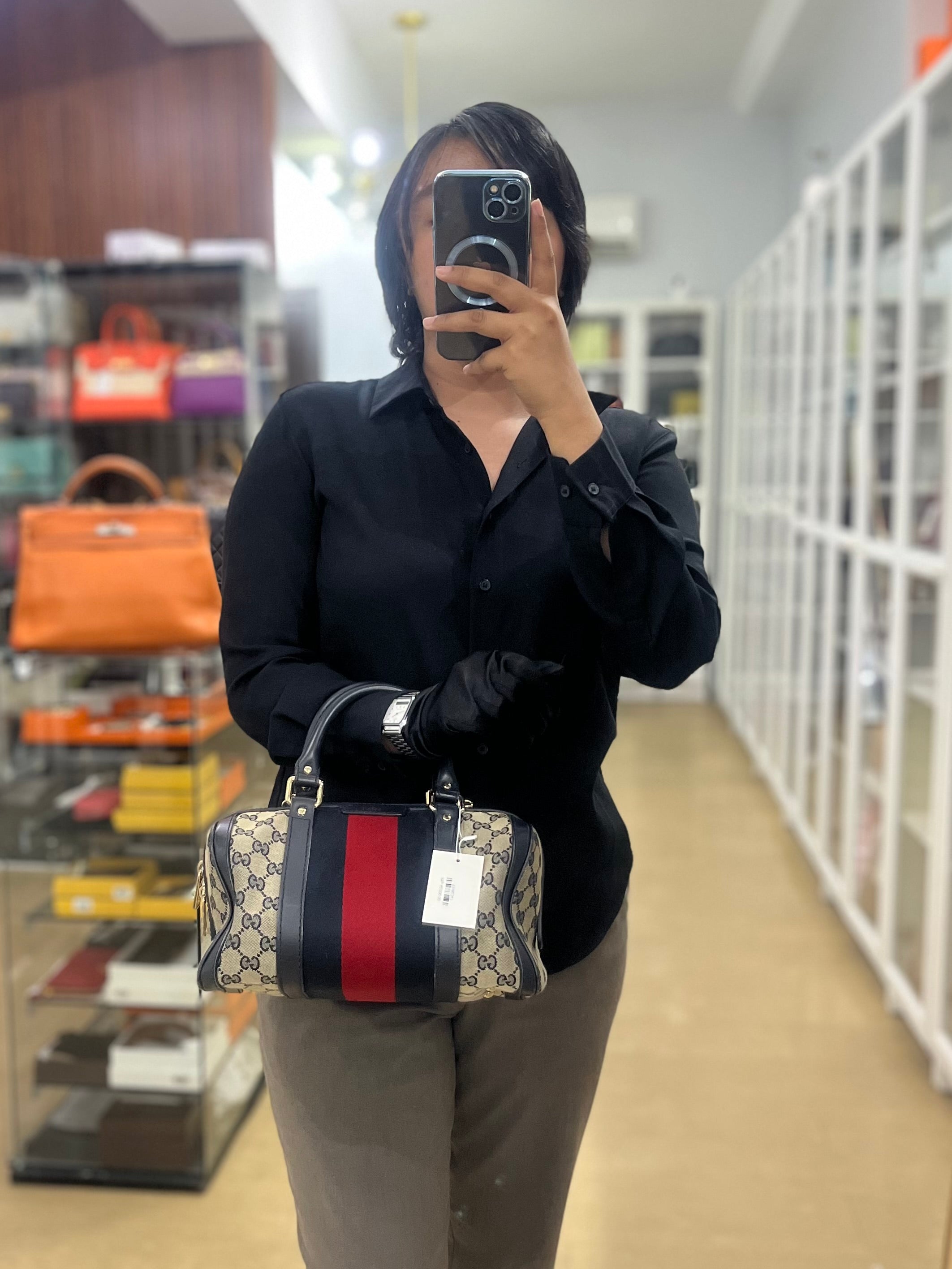 Ophidia Medium Boston in GG Supreme Canvas | Purse Maison Luxury Bags Shop