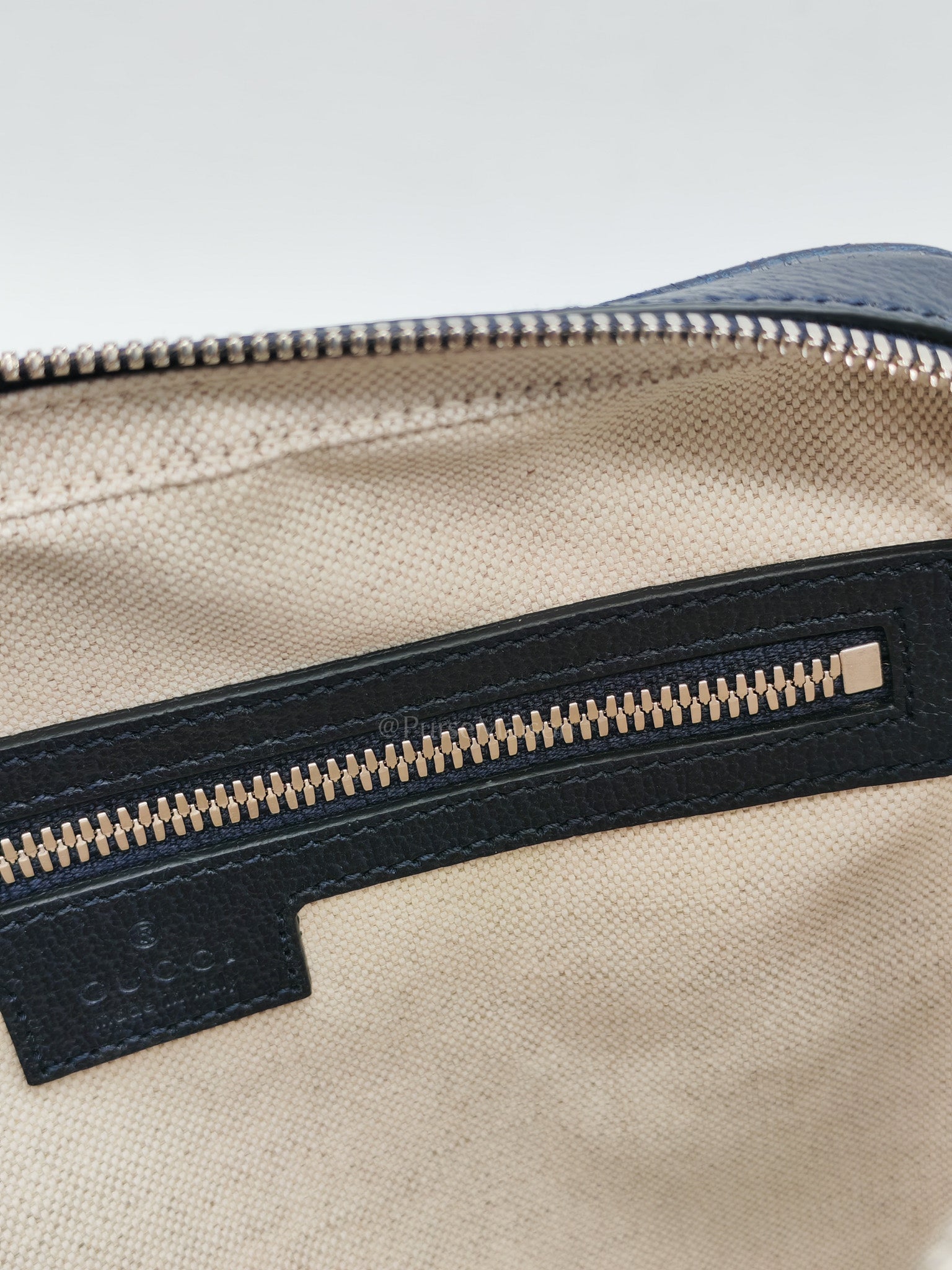 Ophidia Messenger Bag Small in Navy Blue GG Supreme Monogram Canvas & Silver Hardware | Purse Maison Luxury Bags Shop