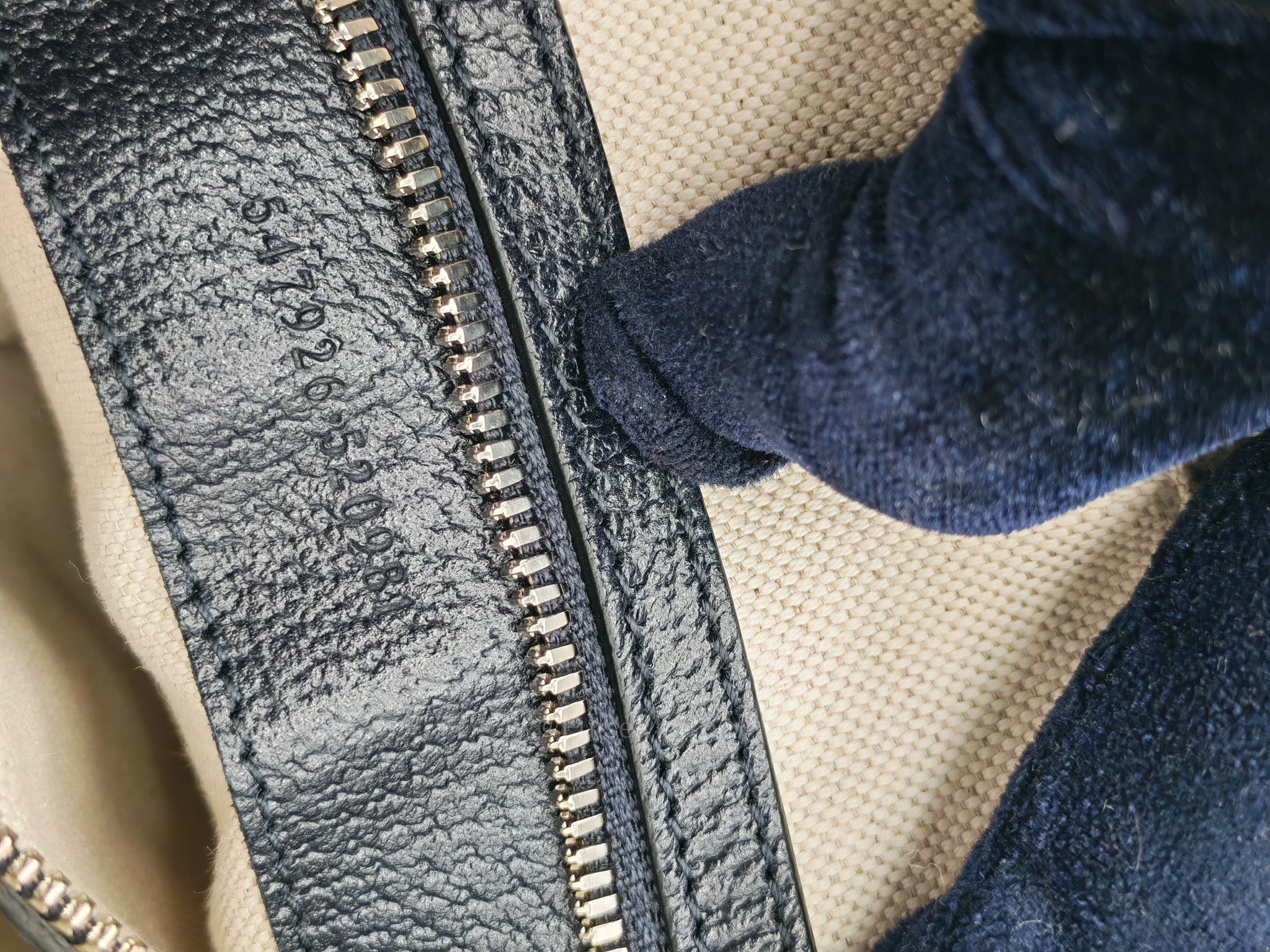 Ophidia Messenger Bag Small in Navy Blue GG Supreme Monogram Canvas & Silver Hardware | Purse Maison Luxury Bags Shop