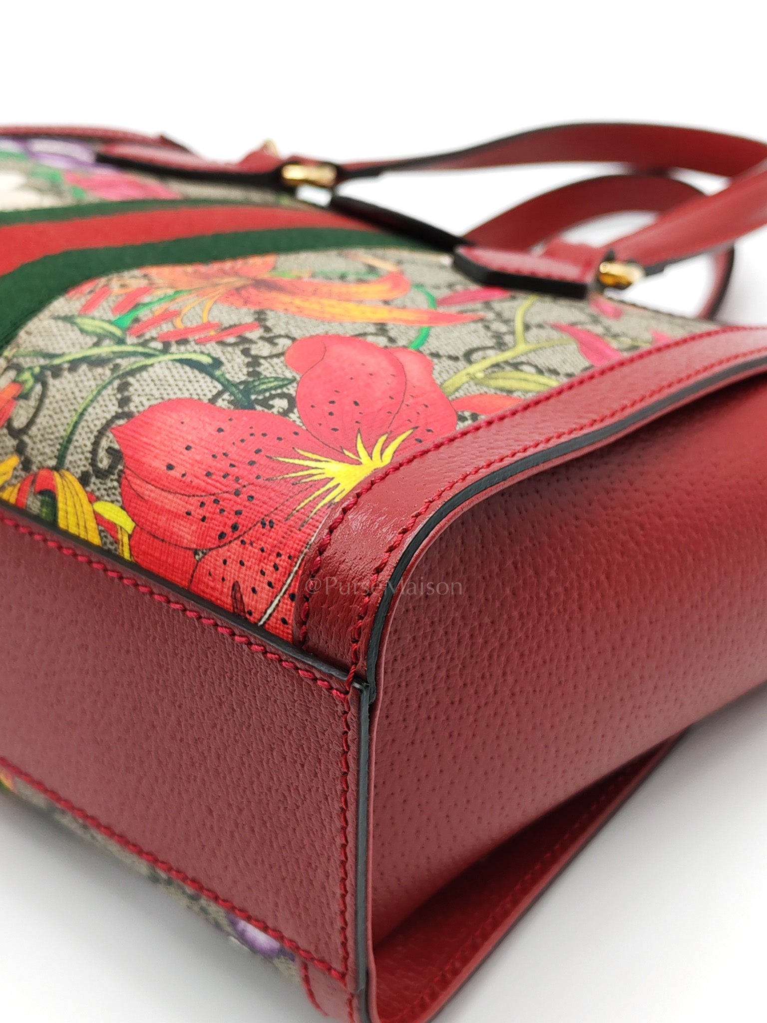 Ophidia Small Red Multicolor GG Supreme Floral Canvas | Purse Maison Luxury Bags Shop