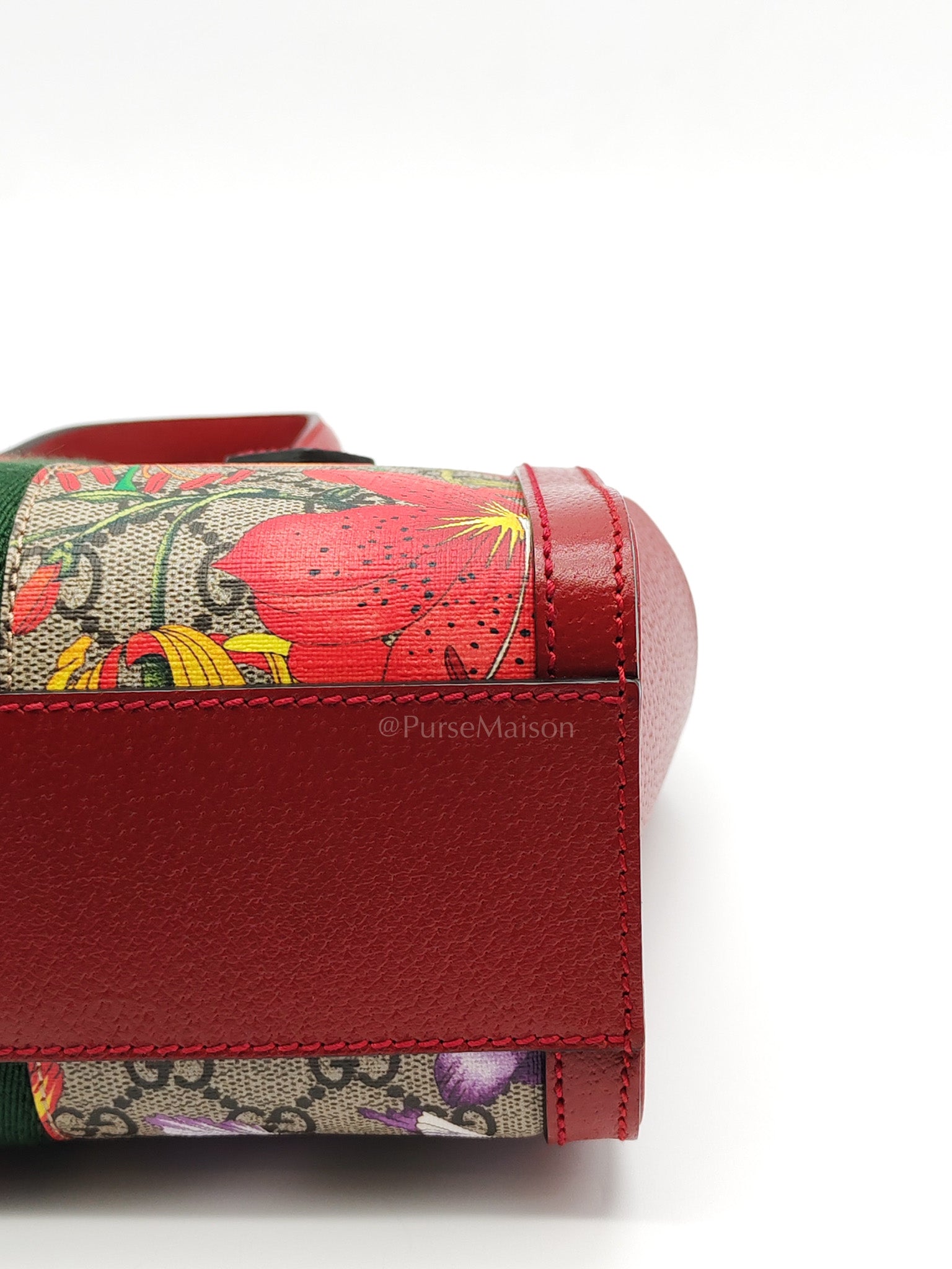 Ophidia Small Red Multicolor GG Supreme Floral Canvas | Purse Maison Luxury Bags Shop