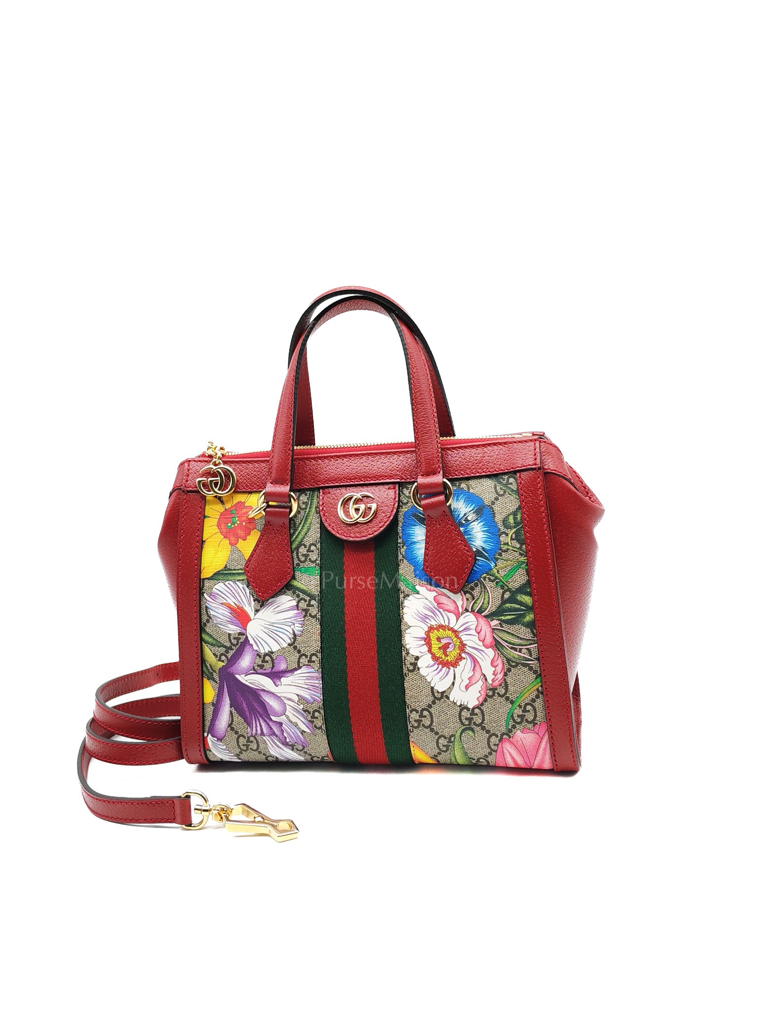 Ophidia Small Red Multicolor GG Supreme Floral Canvas | Purse Maison Luxury Bags Shop