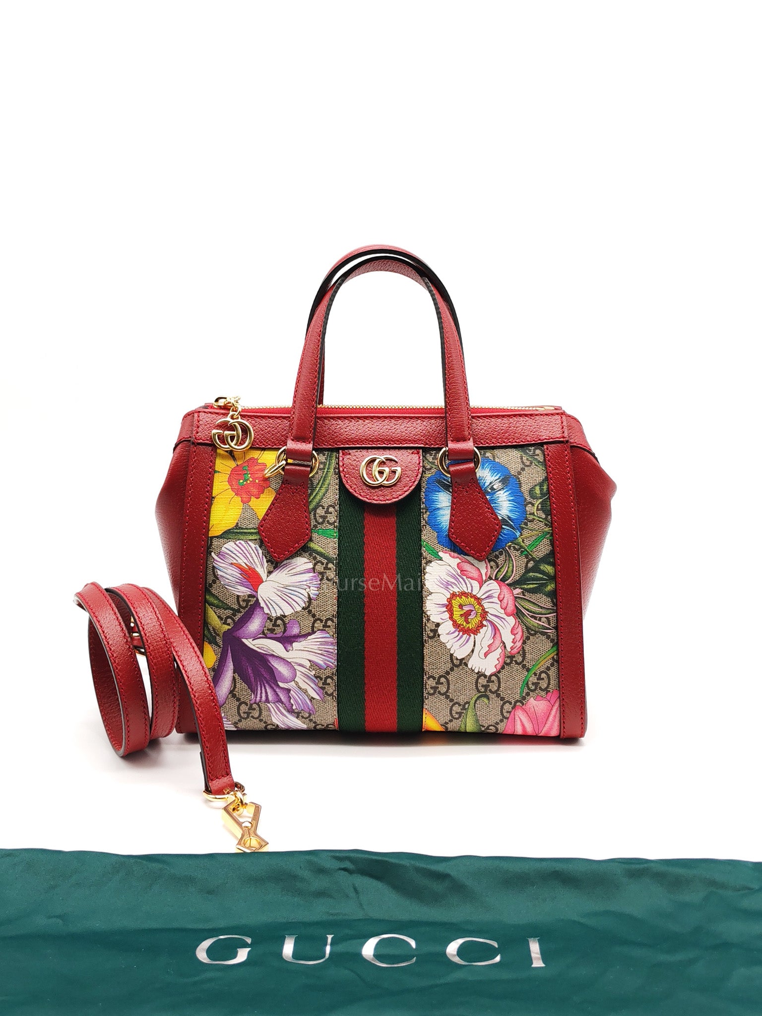 Ophidia Small Red Multicolor GG Supreme Floral Canvas | Purse Maison Luxury Bags Shop