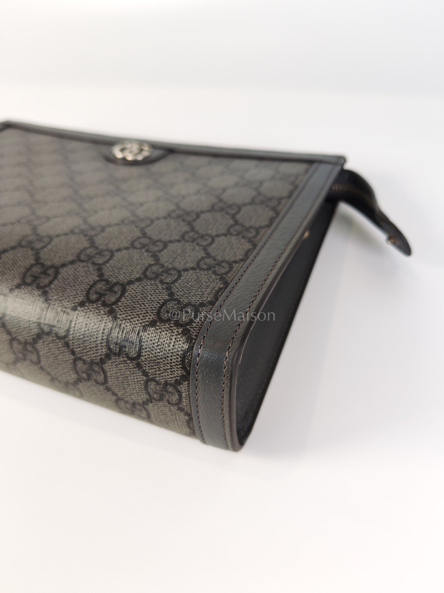 Ophidia Supreme in Gray Canvas Pouch/Clutch Bag | Purse Maison Luxury Bags Shop