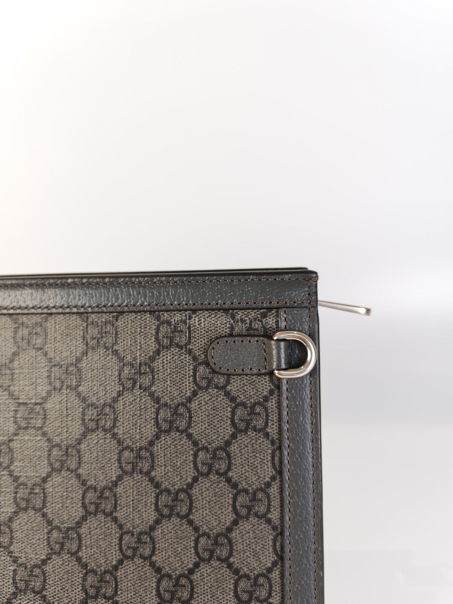 Ophidia Supreme in Gray Canvas Pouch/Clutch Bag | Purse Maison Luxury Bags Shop