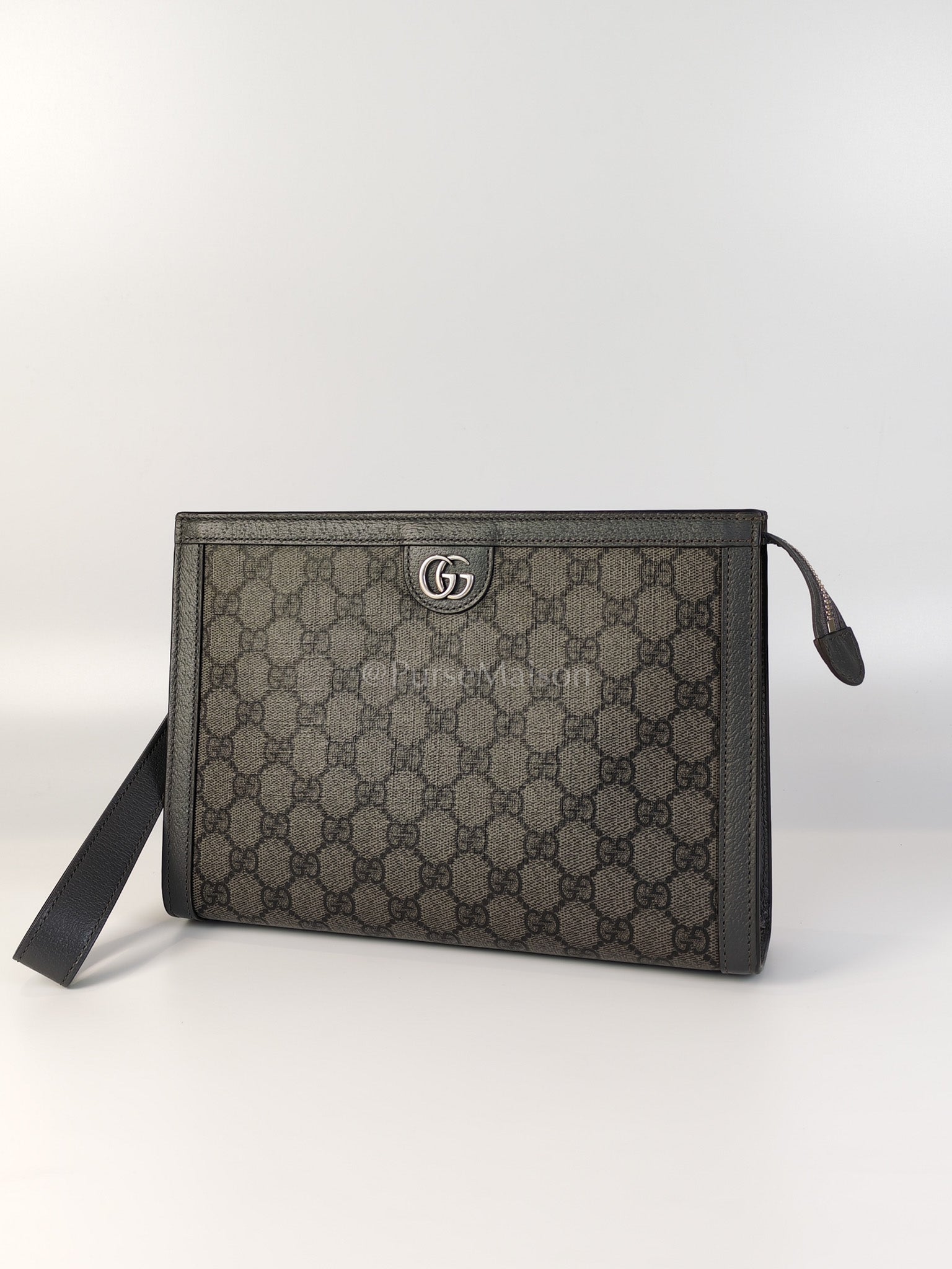 Ophidia Supreme in Gray Canvas Pouch/Clutch Bag | Purse Maison Luxury Bags Shop