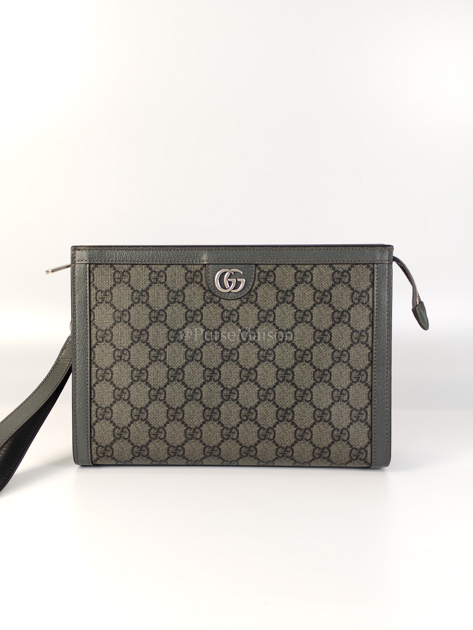 Ophidia Supreme in Gray Canvas Pouch/Clutch Bag | Purse Maison Luxury Bags Shop