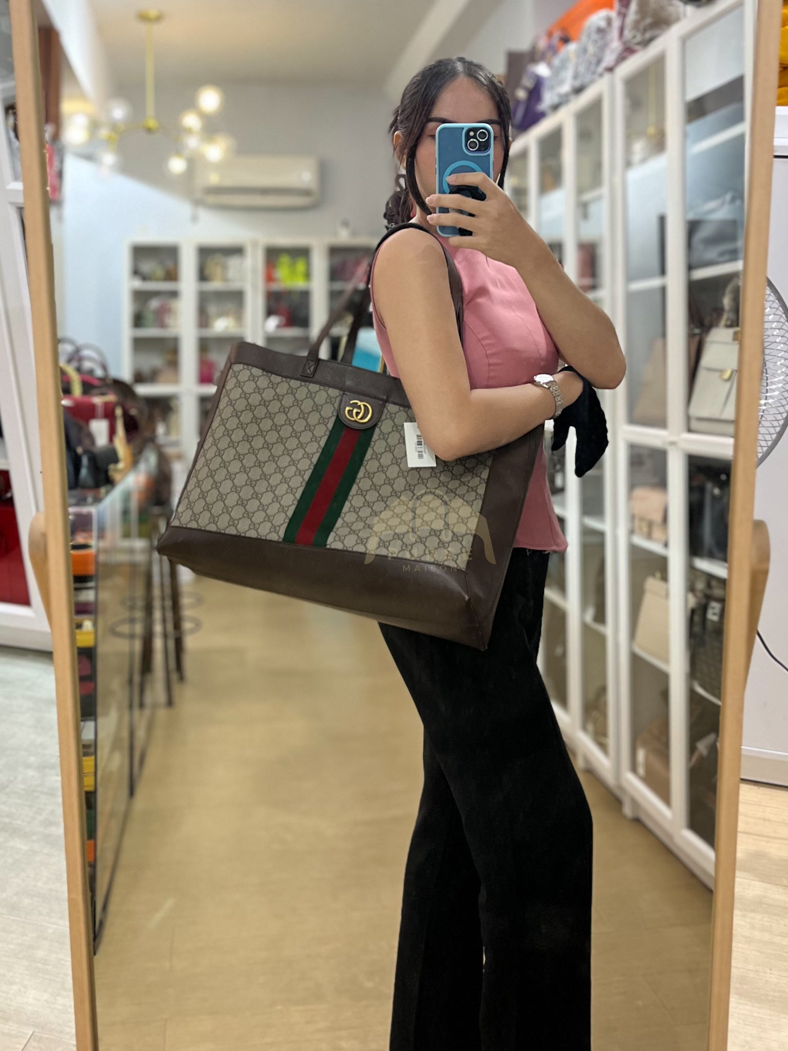 Ophidia Tote Bag Large in GG Supreme Canvas | Purse Maison Luxury Bags Shop