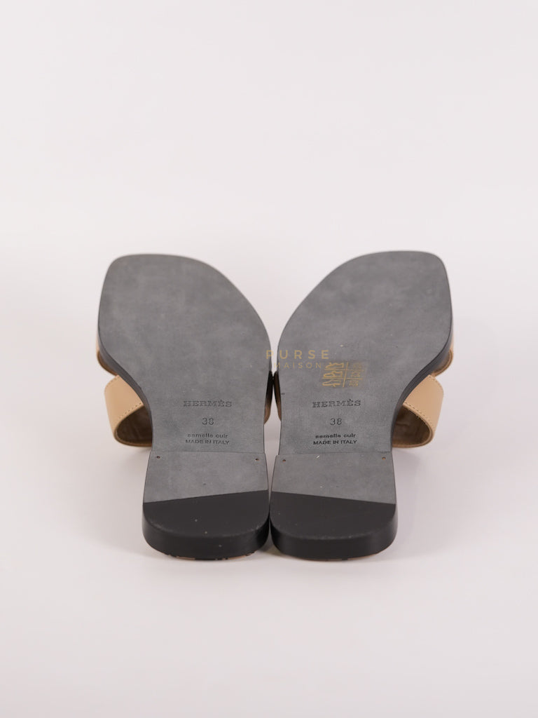 Oran Beige Argile Sandals Size 38EU (24cm) | Purse Maison Luxury Bags Shop