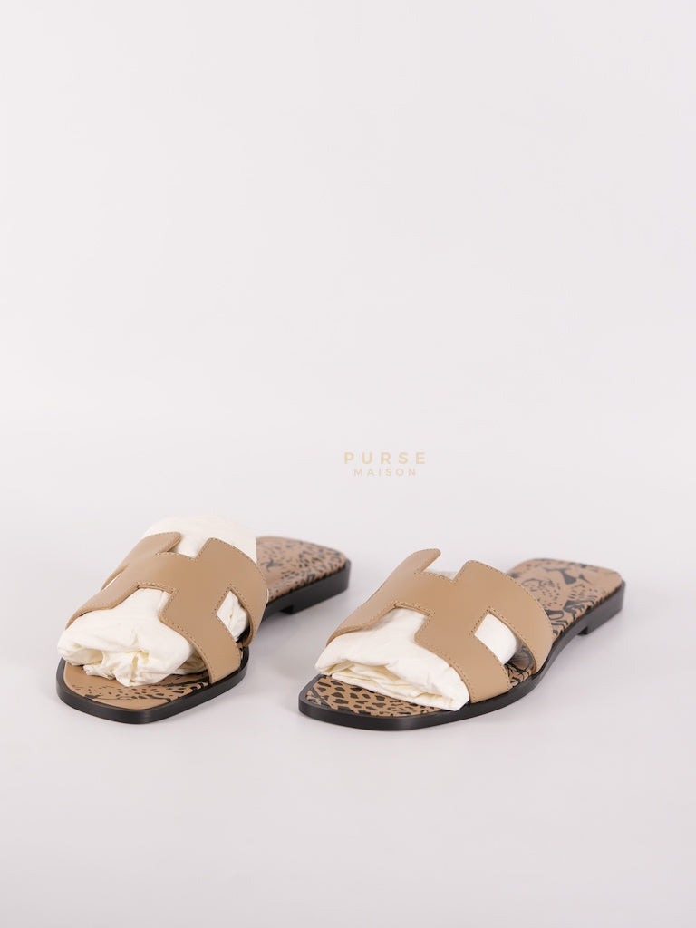Oran Beige Argile Sandals Size 38EU (24cm) | Purse Maison Luxury Bags Shop