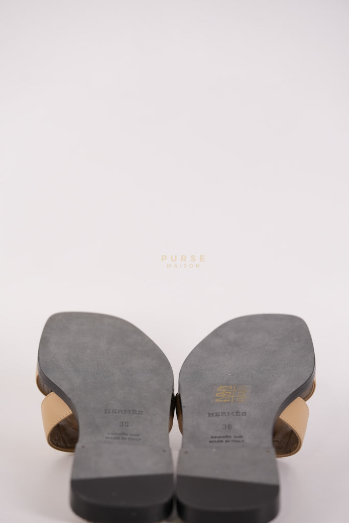Oran Beige Argile Sandals Size 38EU (24cm) | Purse Maison Luxury Bags Shop