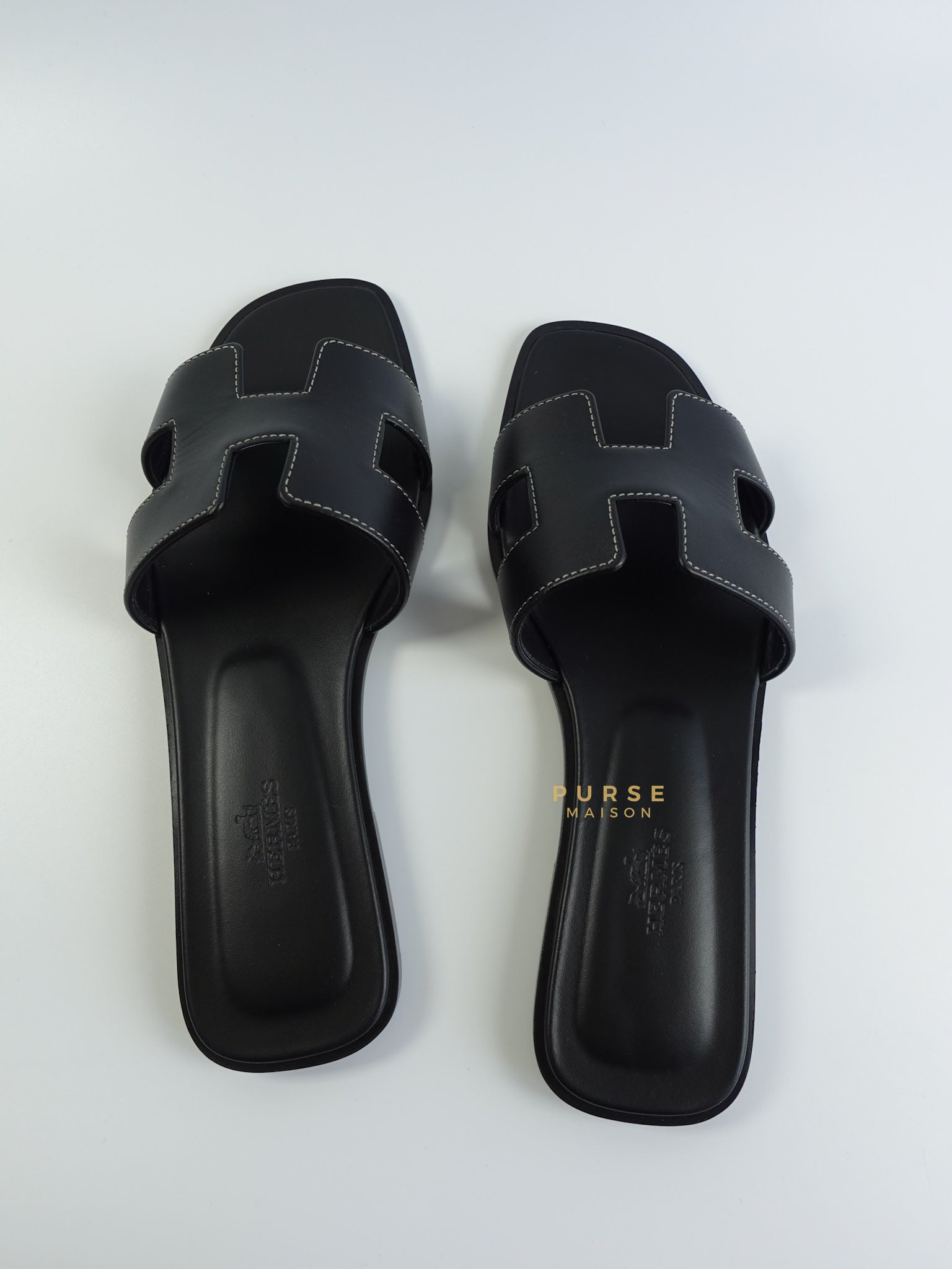 Oran Black Sandals Size 37 EU (24 cm) | Purse Maison Luxury Bags Shop