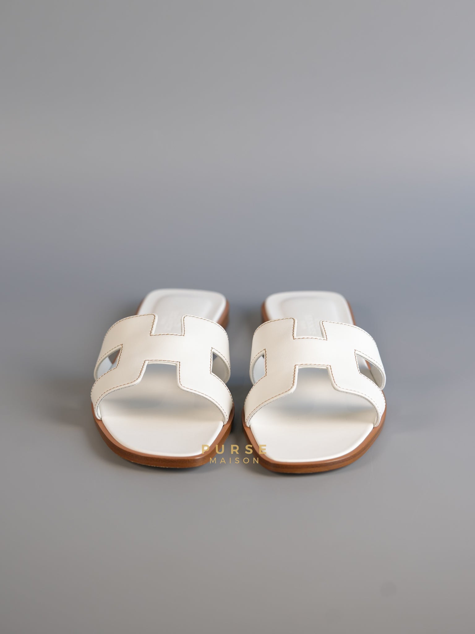 Oran in Blanc Sandals Size 37.5 EU (24cm) | Purse Maison Luxury Bags Shop