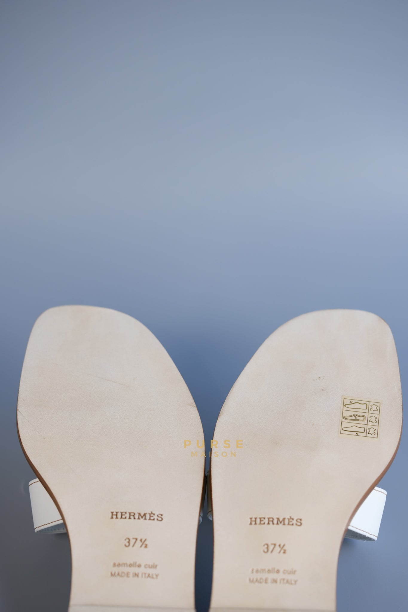 Oran in Blanc Sandals Size 37.5 EU (24cm) | Purse Maison Luxury Bags Shop