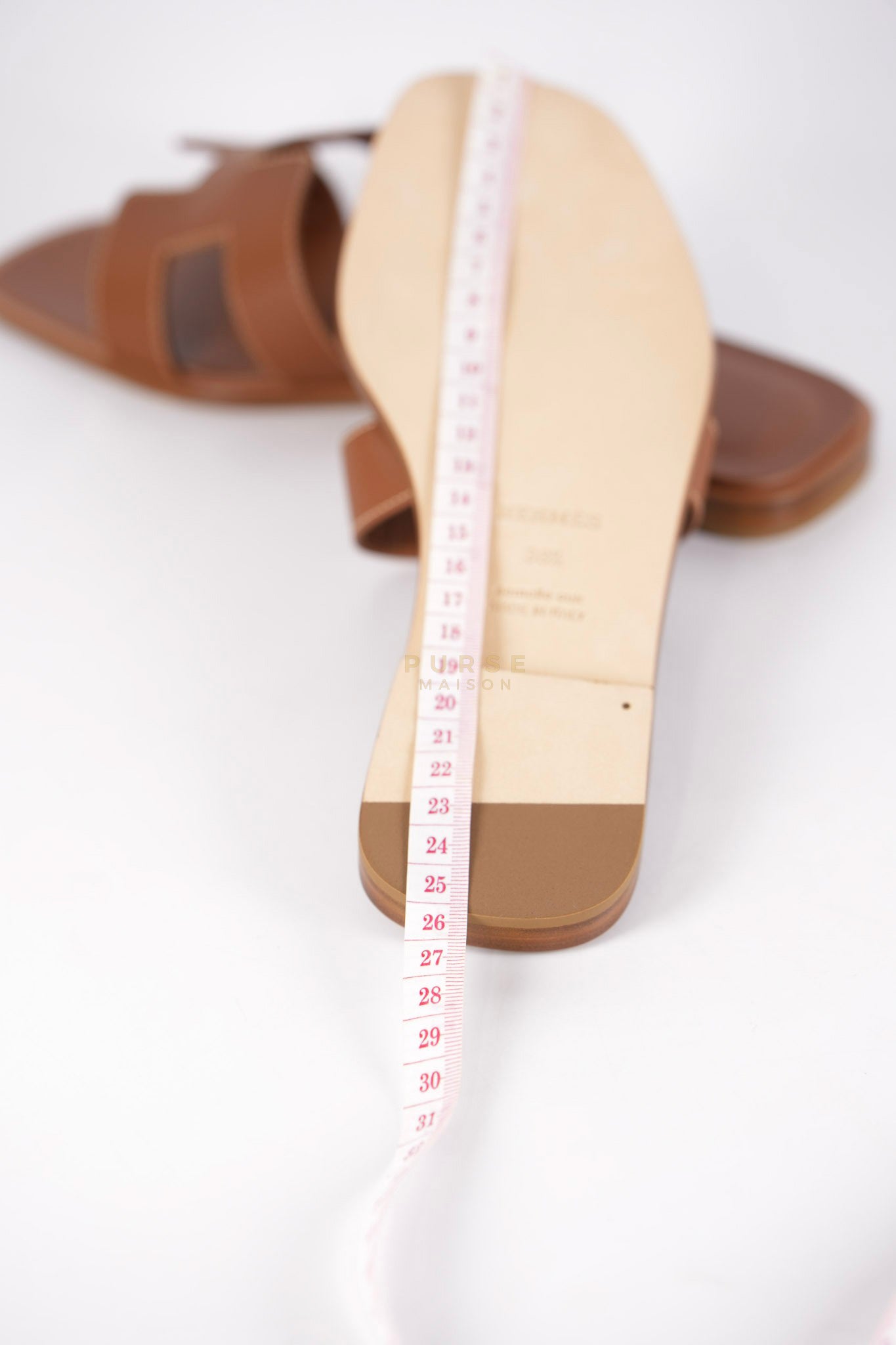 Oran in Gold Swift Leather Sandals Size 38.5 EU (24cm) | Purse Maison Luxury Bags Shop