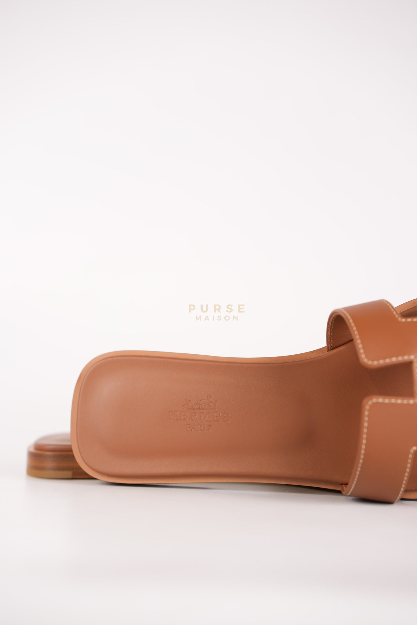 Oran in Gold Swift Leather Sandals Size 38.5 EU (24cm) | Purse Maison Luxury Bags Shop