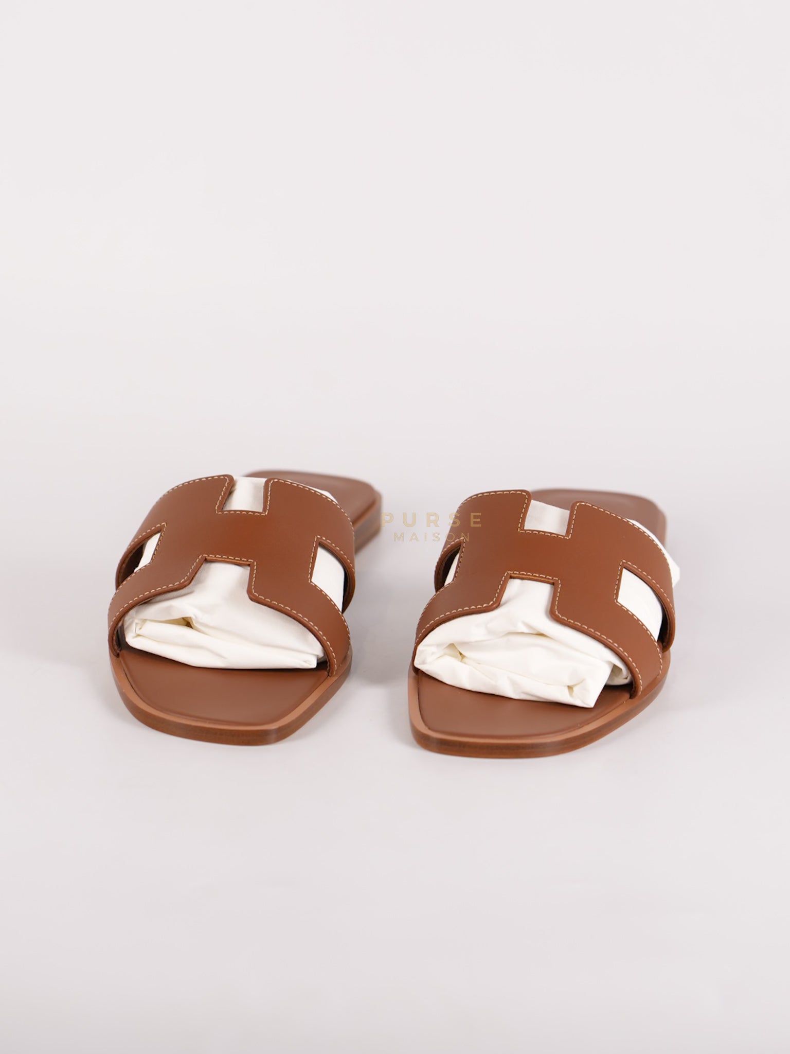 Oran in Gold Swift Leather Sandals Size 38.5 EU (24cm) | Purse Maison Luxury Bags Shop