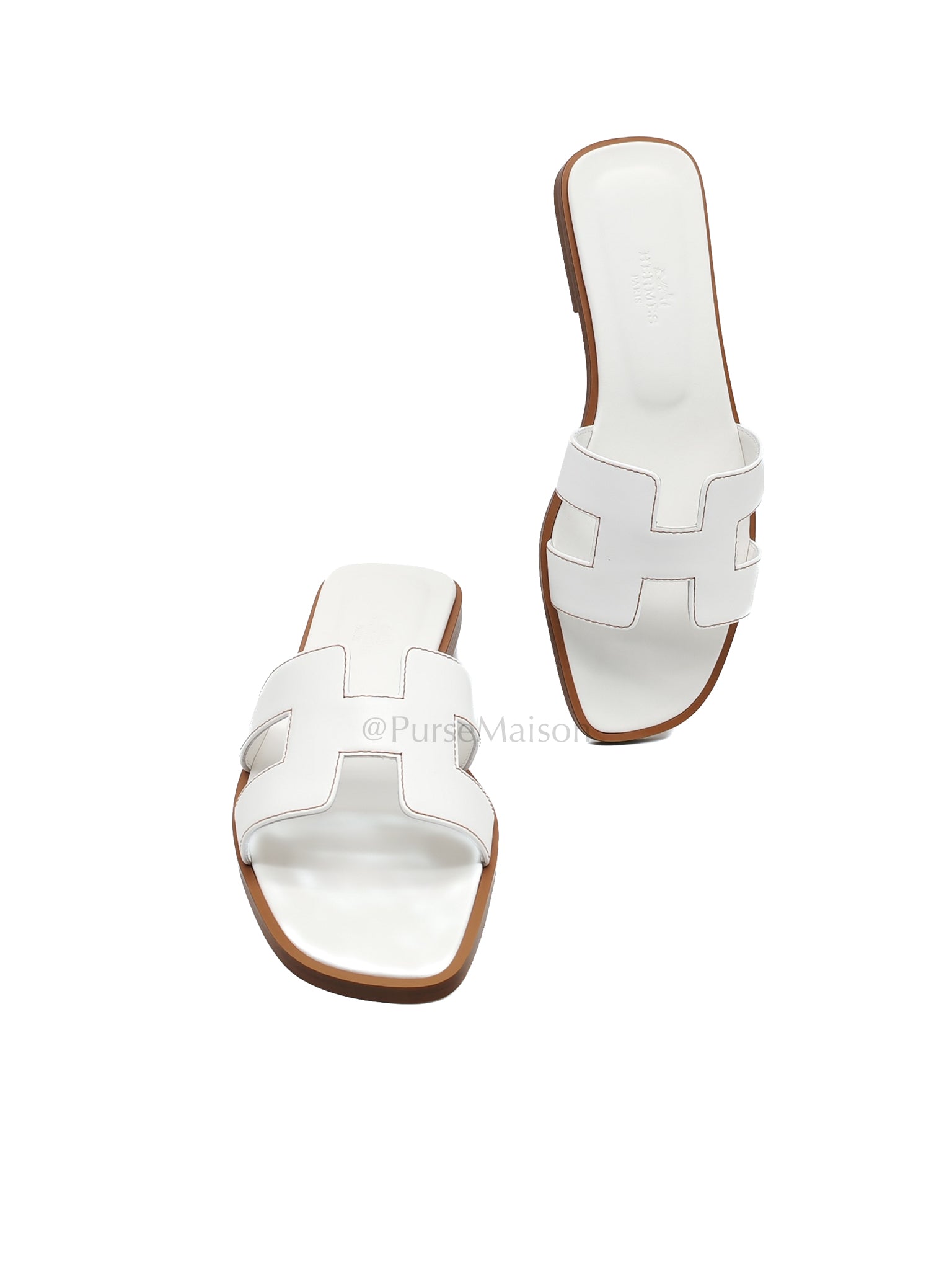 Oran in White/Blanc Box Calfskin Leather Size 36.5 (23cm) | Purse Maison Luxury Bags Shop