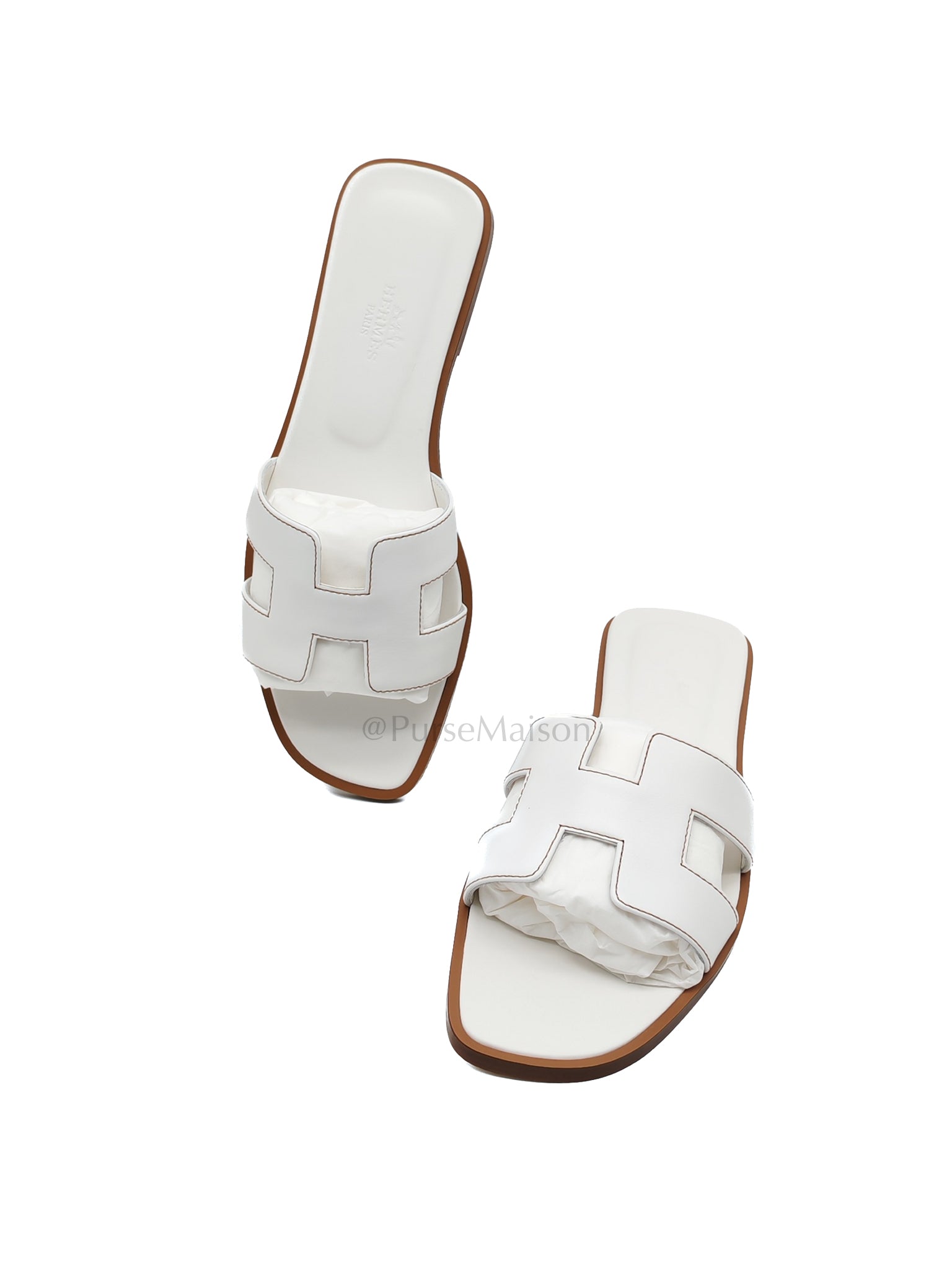 Oran in White/Blanc Box Calfskin Leather Size 36.5 (23cm) | Purse Maison Luxury Bags Shop