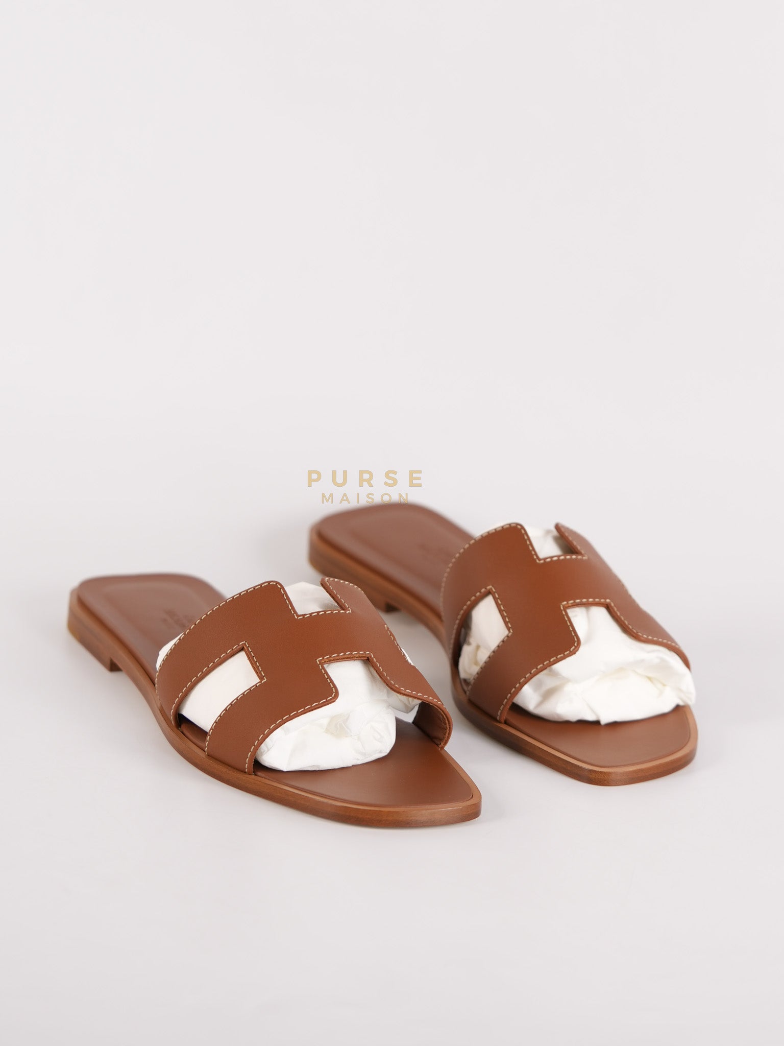 Oran Sandals in Gold Box Leather Size 37 EU (23cm) | Purse Maison Luxury Bags Shop