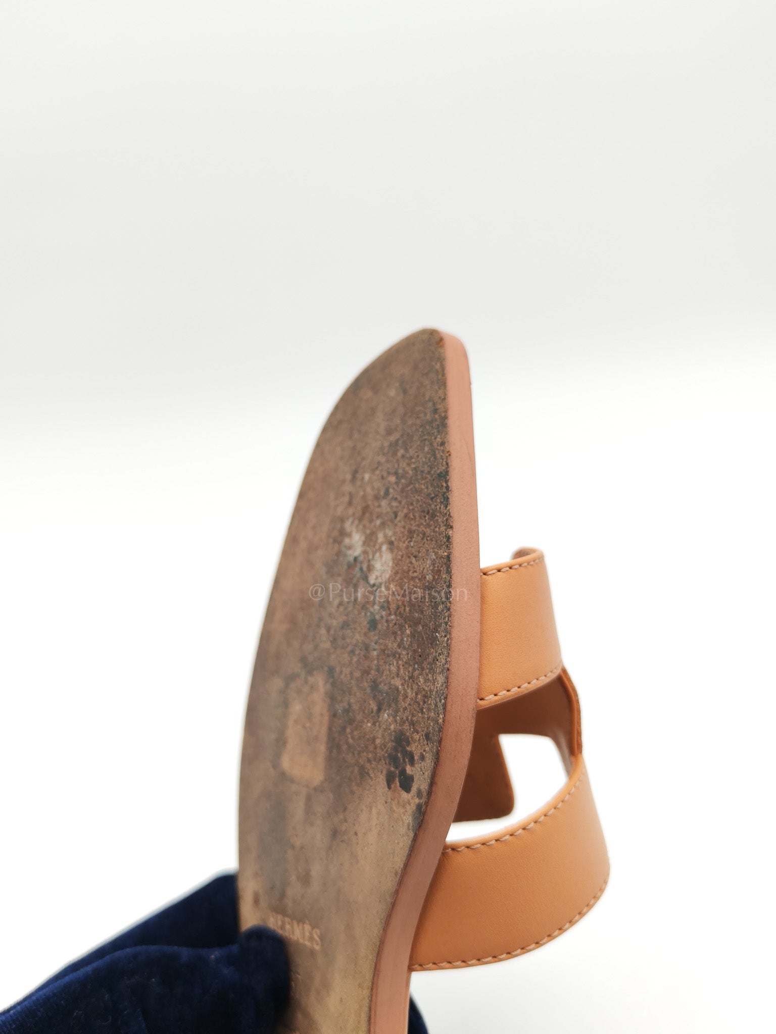 Oran Sandals in Peach Swift Leather Size 37 (24cm) | Purse Maison Luxury Bags Shop