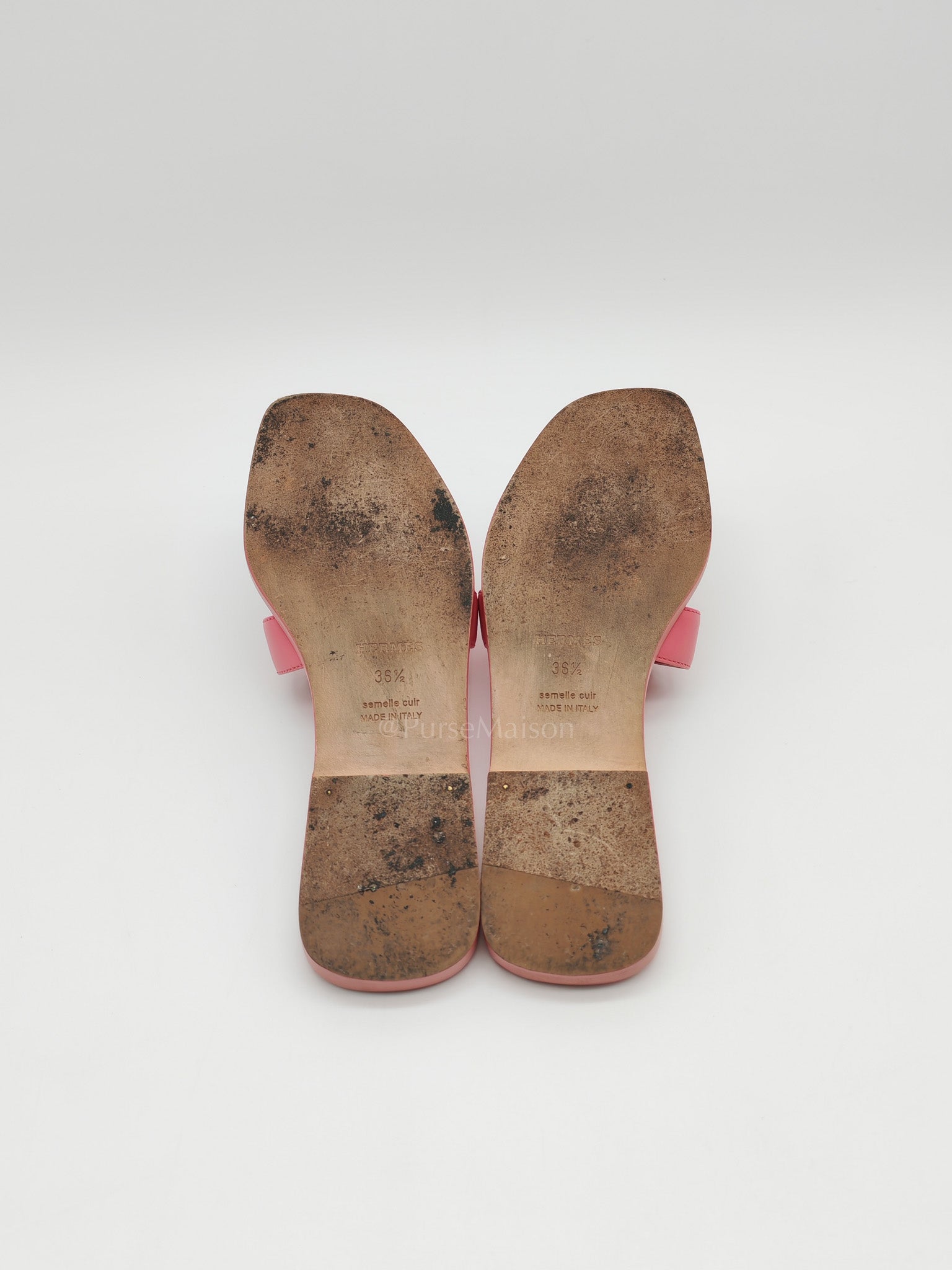 Oran Sandals in Pink Swift Leather Size 36.5 EU (23 cm) | Purse Maison Luxury Bags Shop