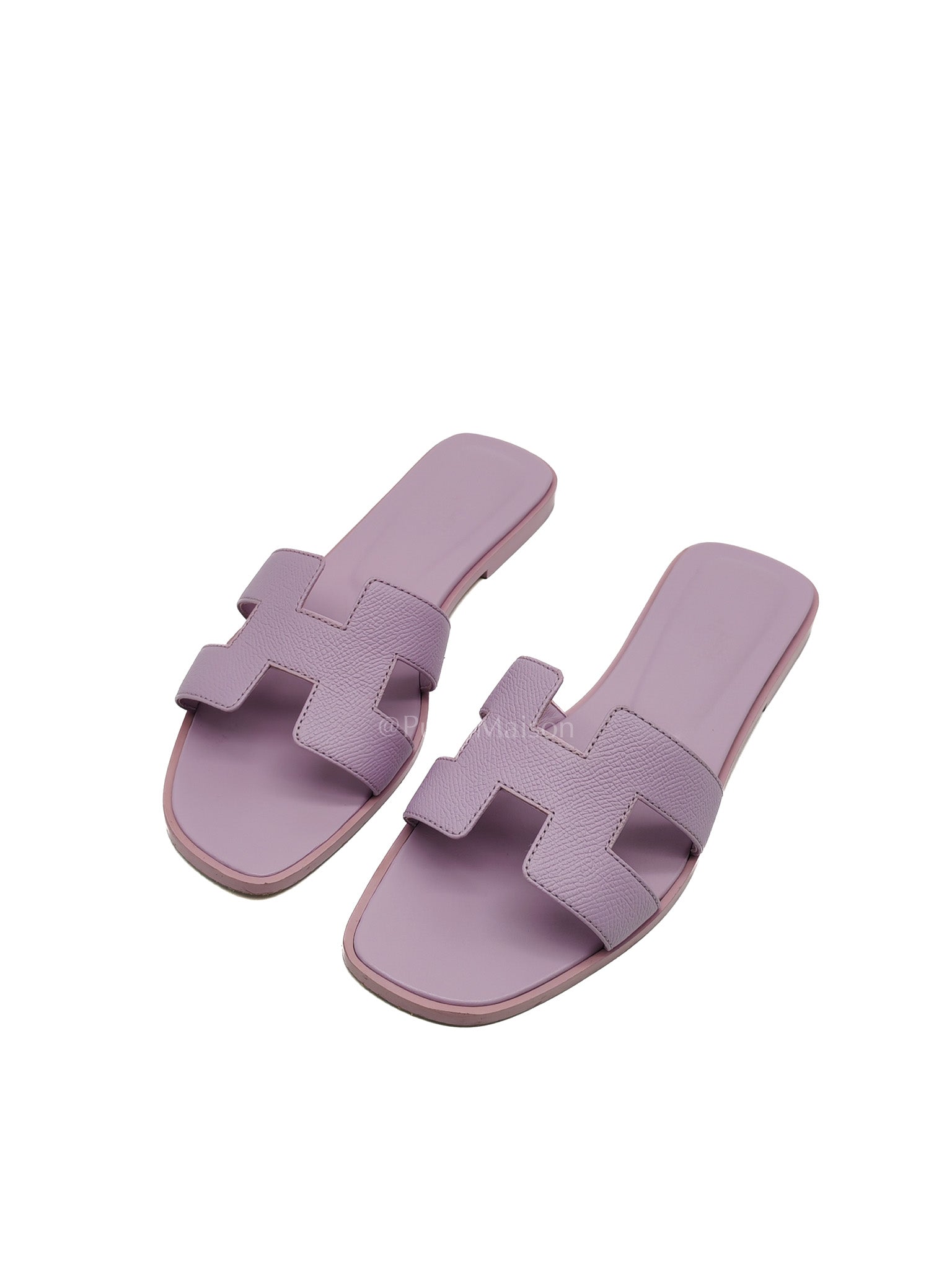 Oran Sandals in Violet Amethyste Epsom Calfskin Leather Size 38 (24cm) | Purse Maison Luxury Bags Shop