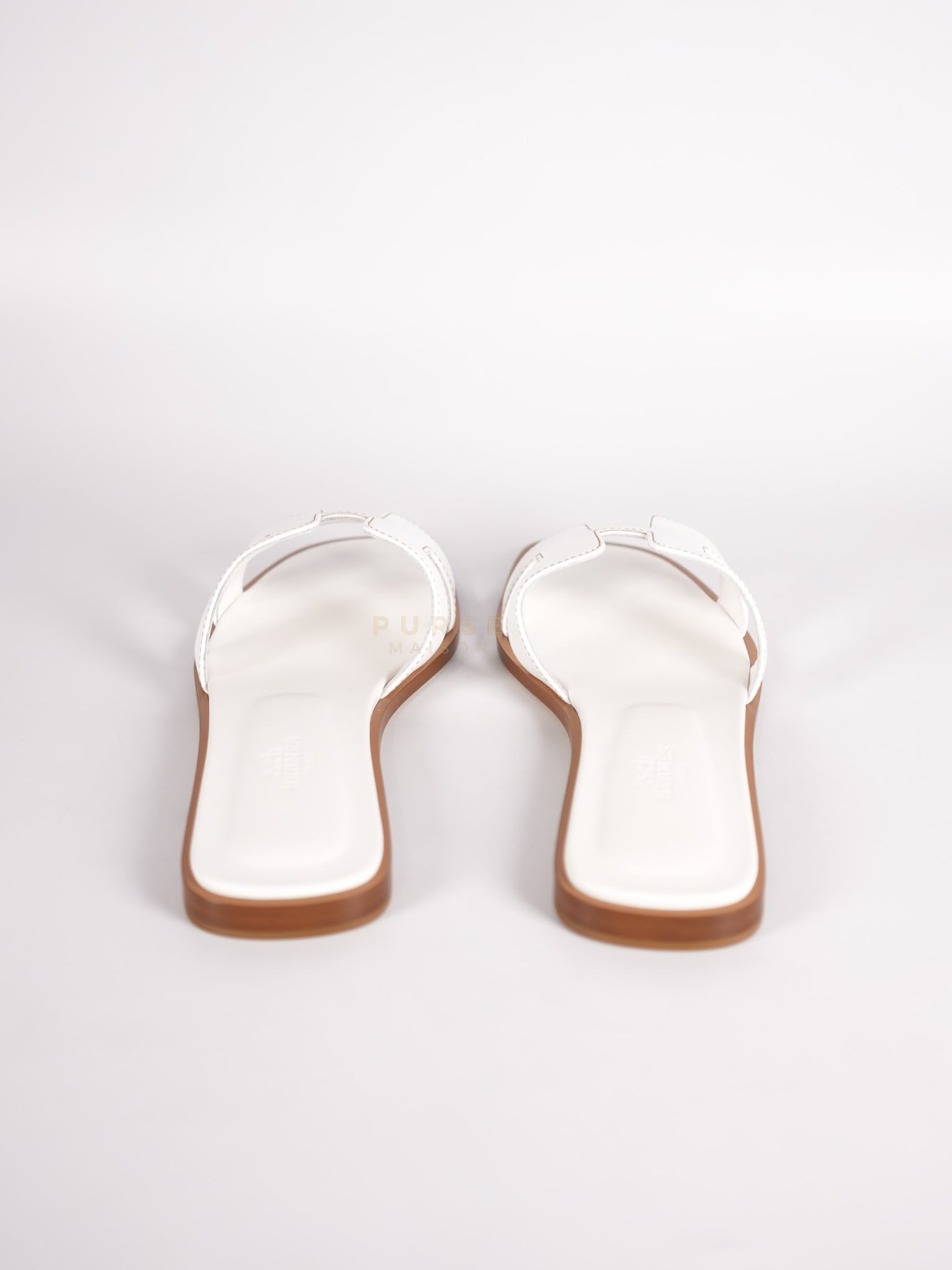 Oran White in Swift Leather Sandals Size 36.5 EU (22.5 cm) | Purse Maison Luxury Bags Shop