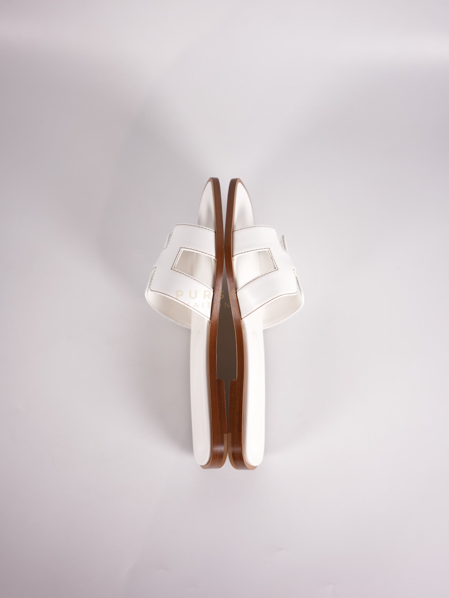 Oran White in Swift Leather Sandals Size 36.5 EU (22.5 cm) | Purse Maison Luxury Bags Shop