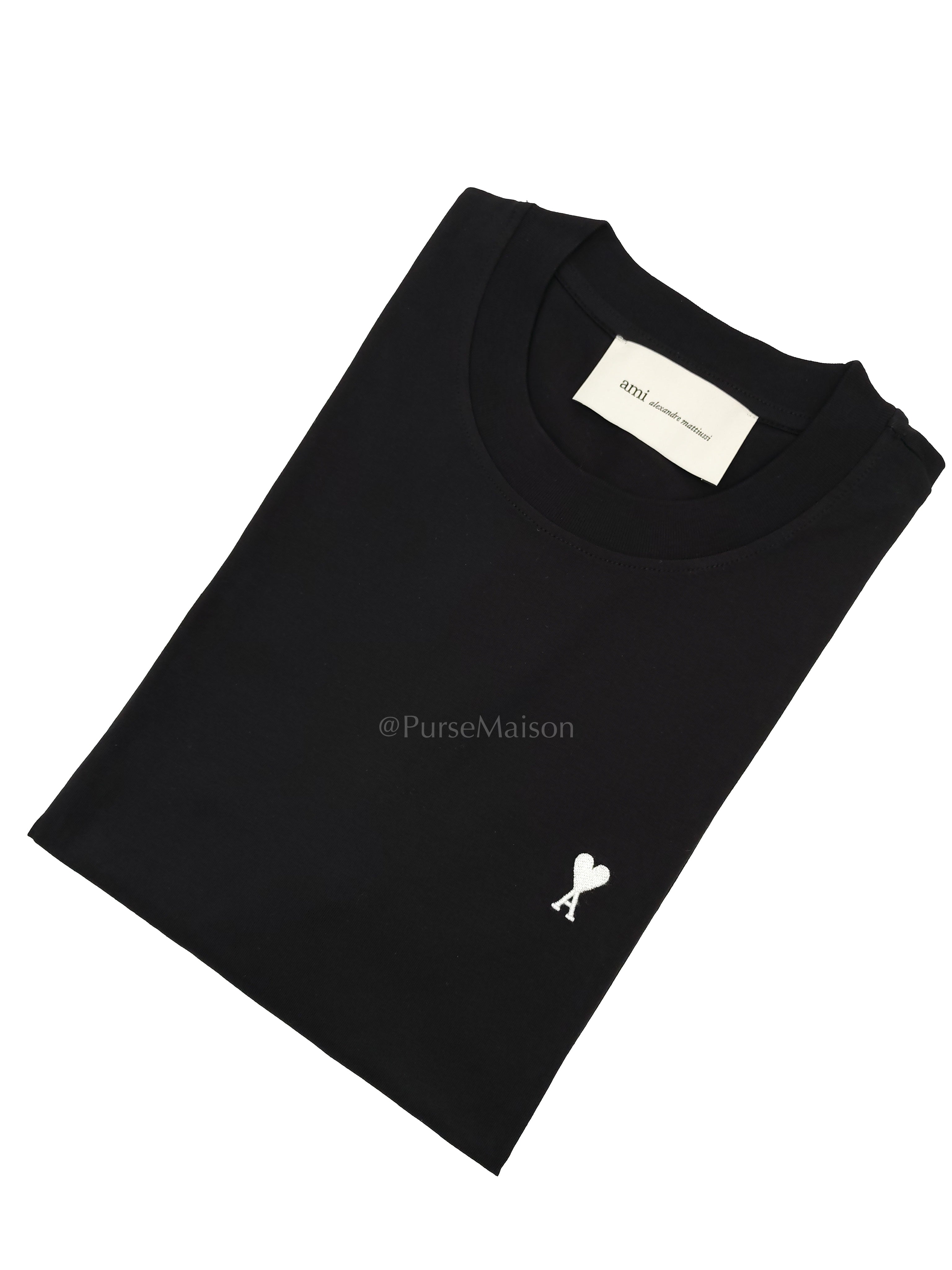 Ami De Coeur Cotton T-Shirt in Black Size Medium