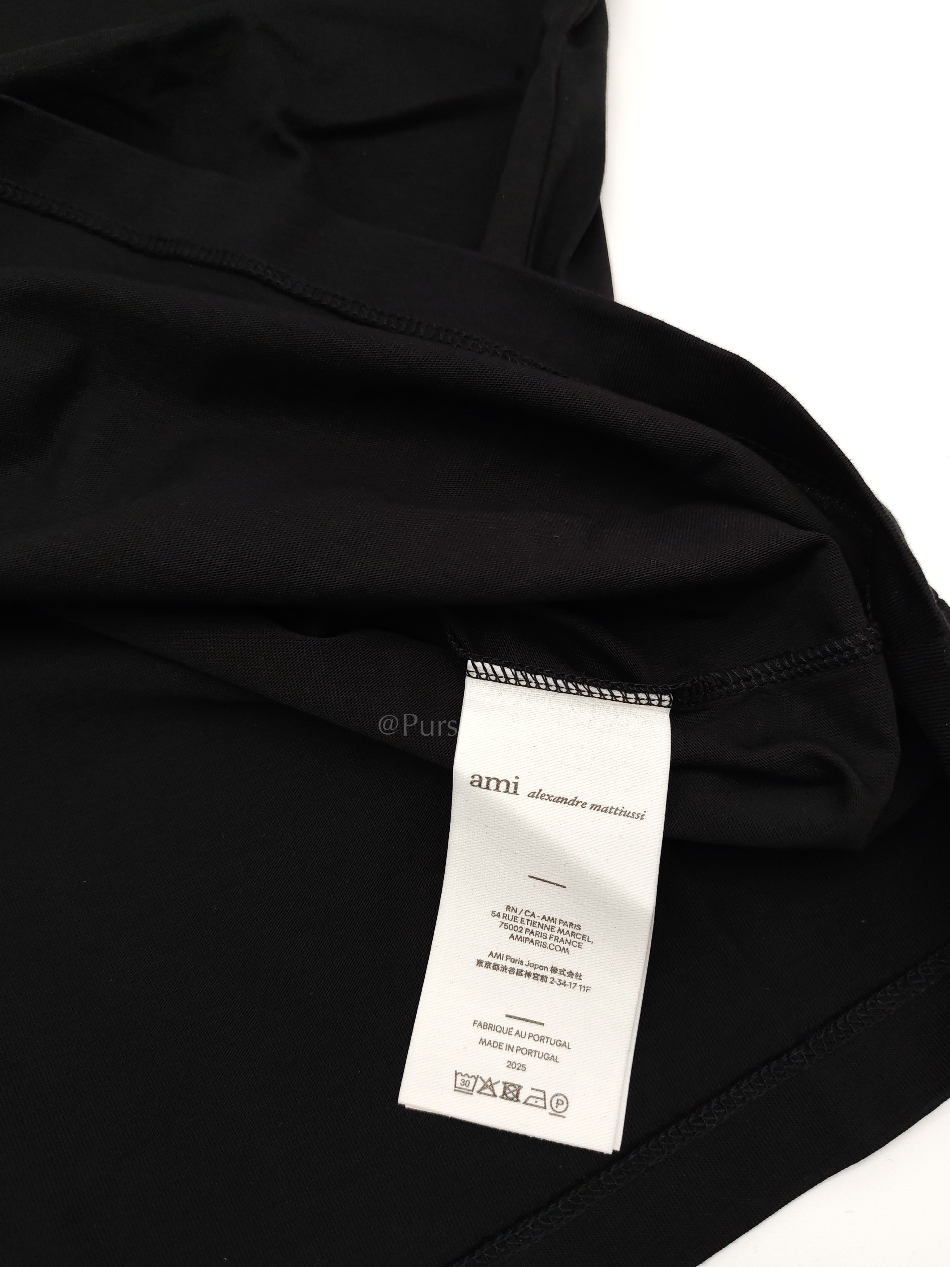 Ami De Coeur Cotton T-Shirt in Black Size Medium