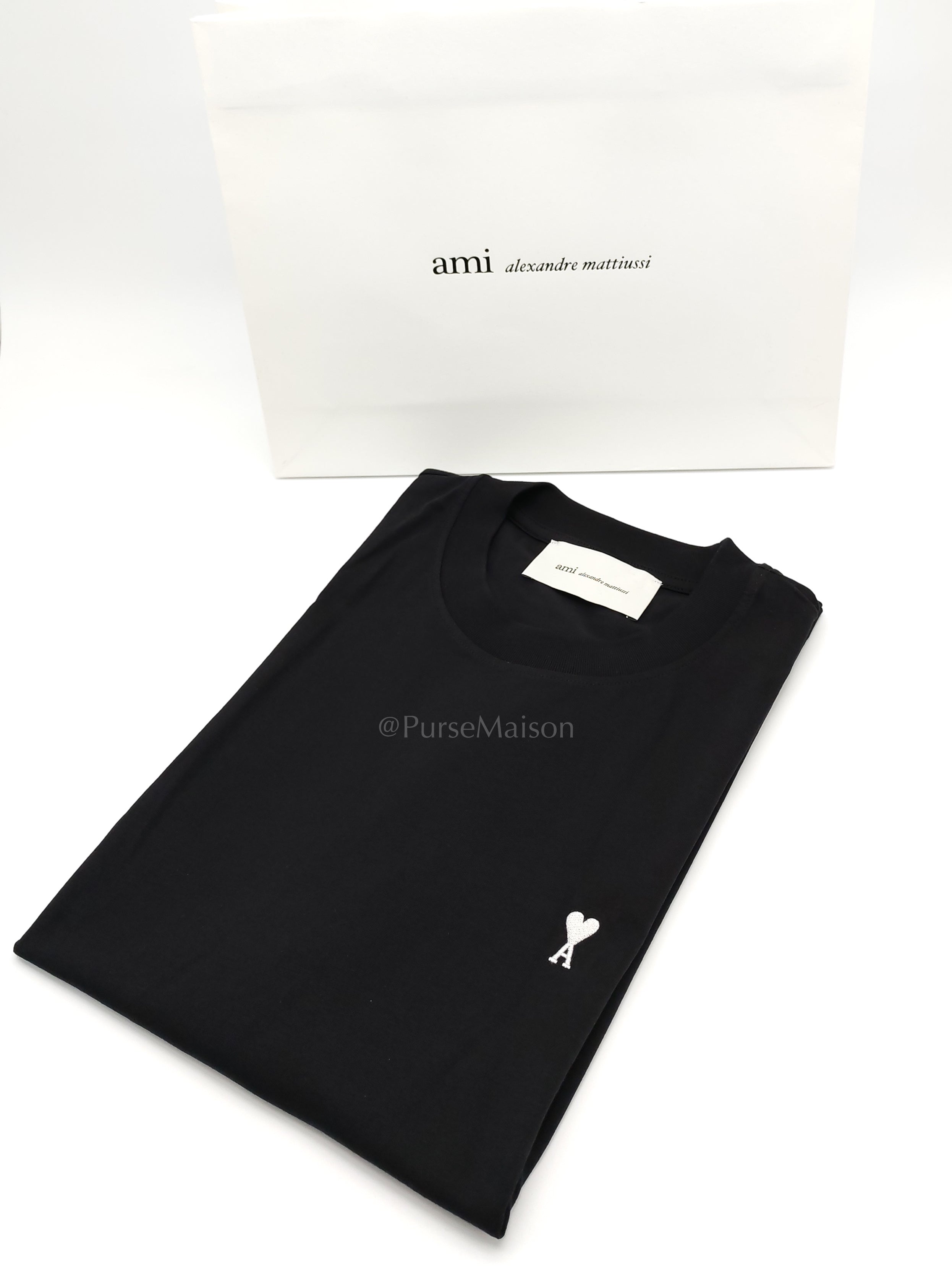 Ami De Coeur Cotton T-Shirt in Black Size Large