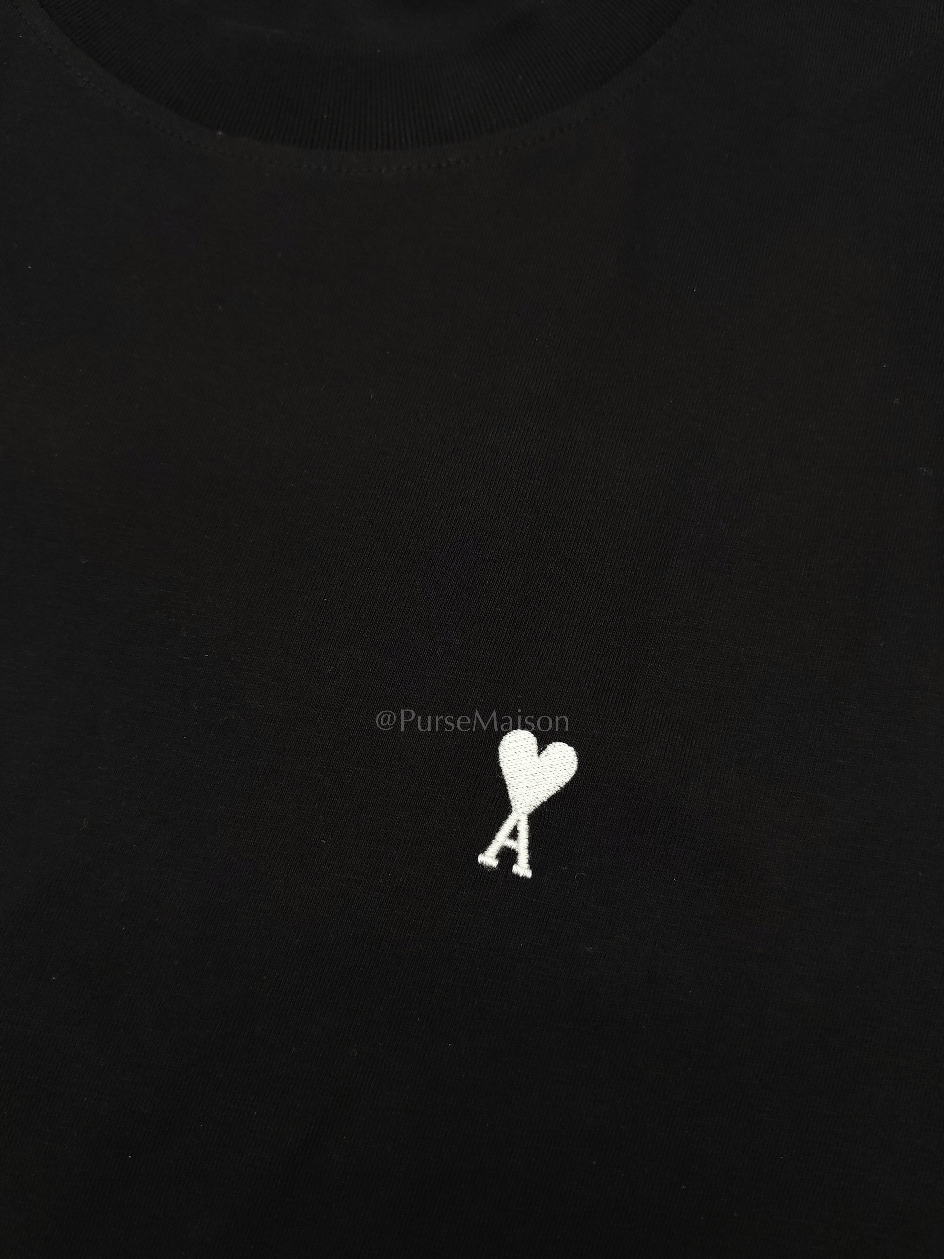 Ami De Coeur Cotton T-Shirt in Black Size Large