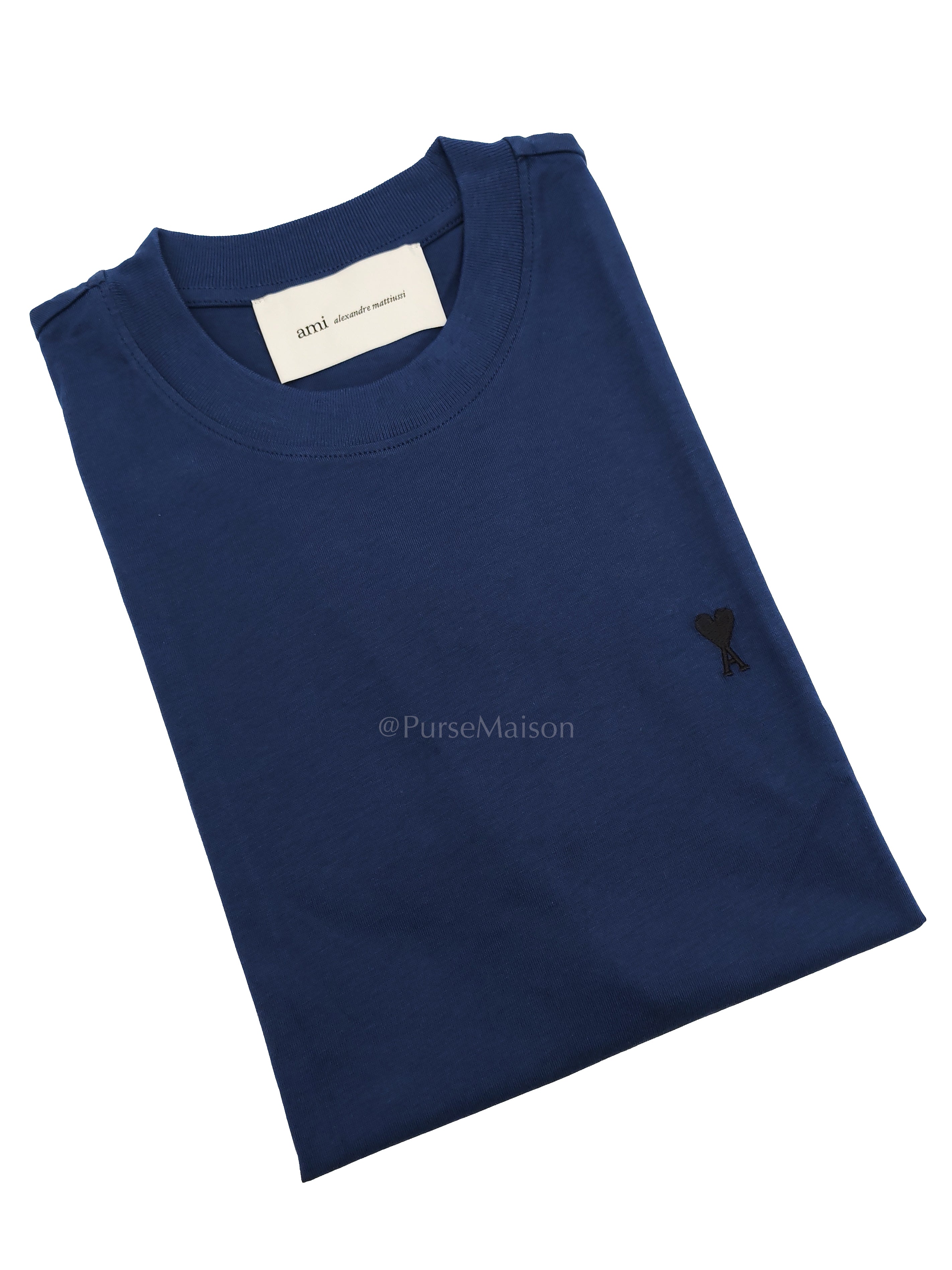 Ami De Coeur Cotton T-Shirt in Blue Size Small