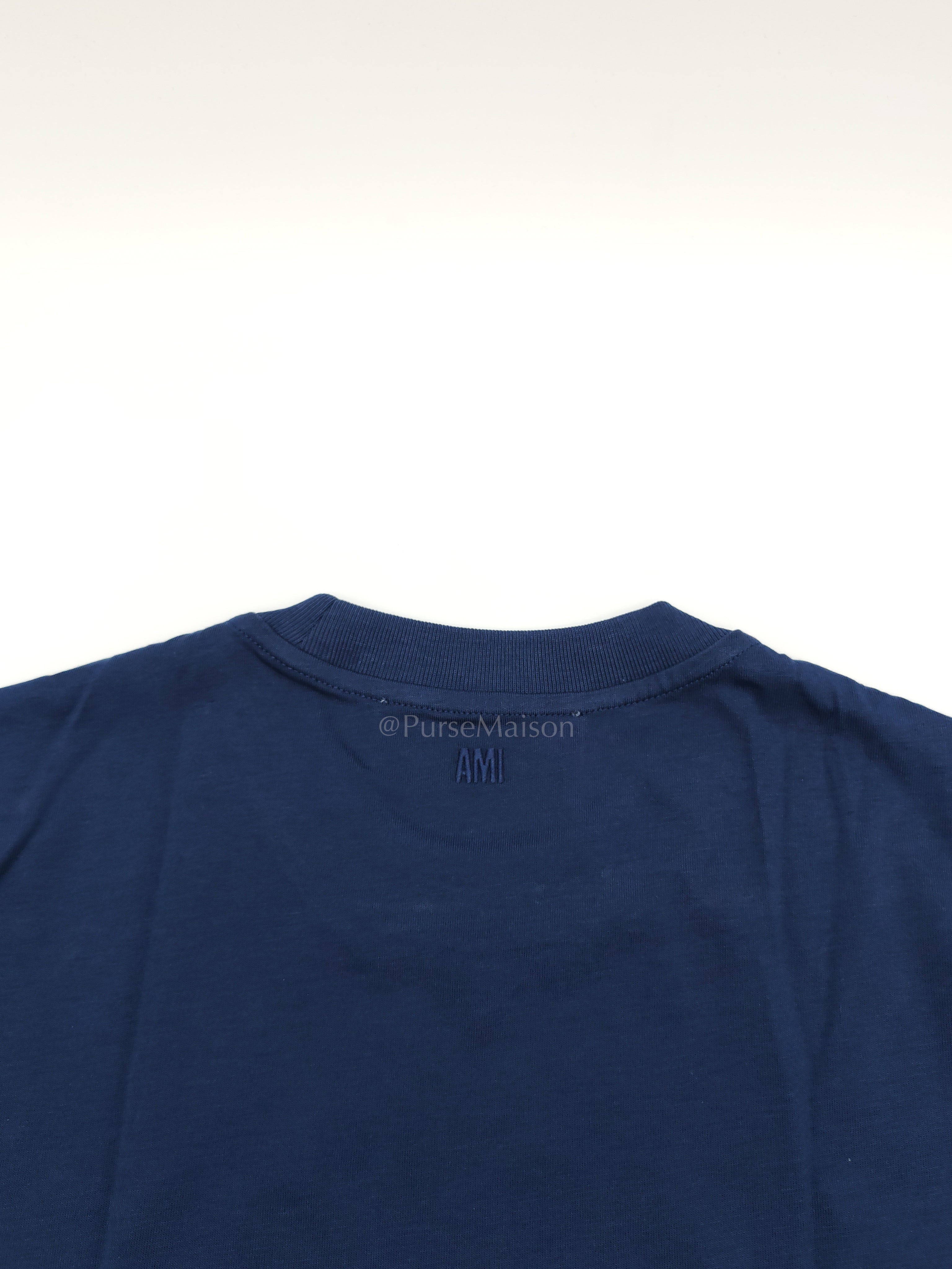 Ami De Coeur Cotton T-Shirt in Blue Size Small