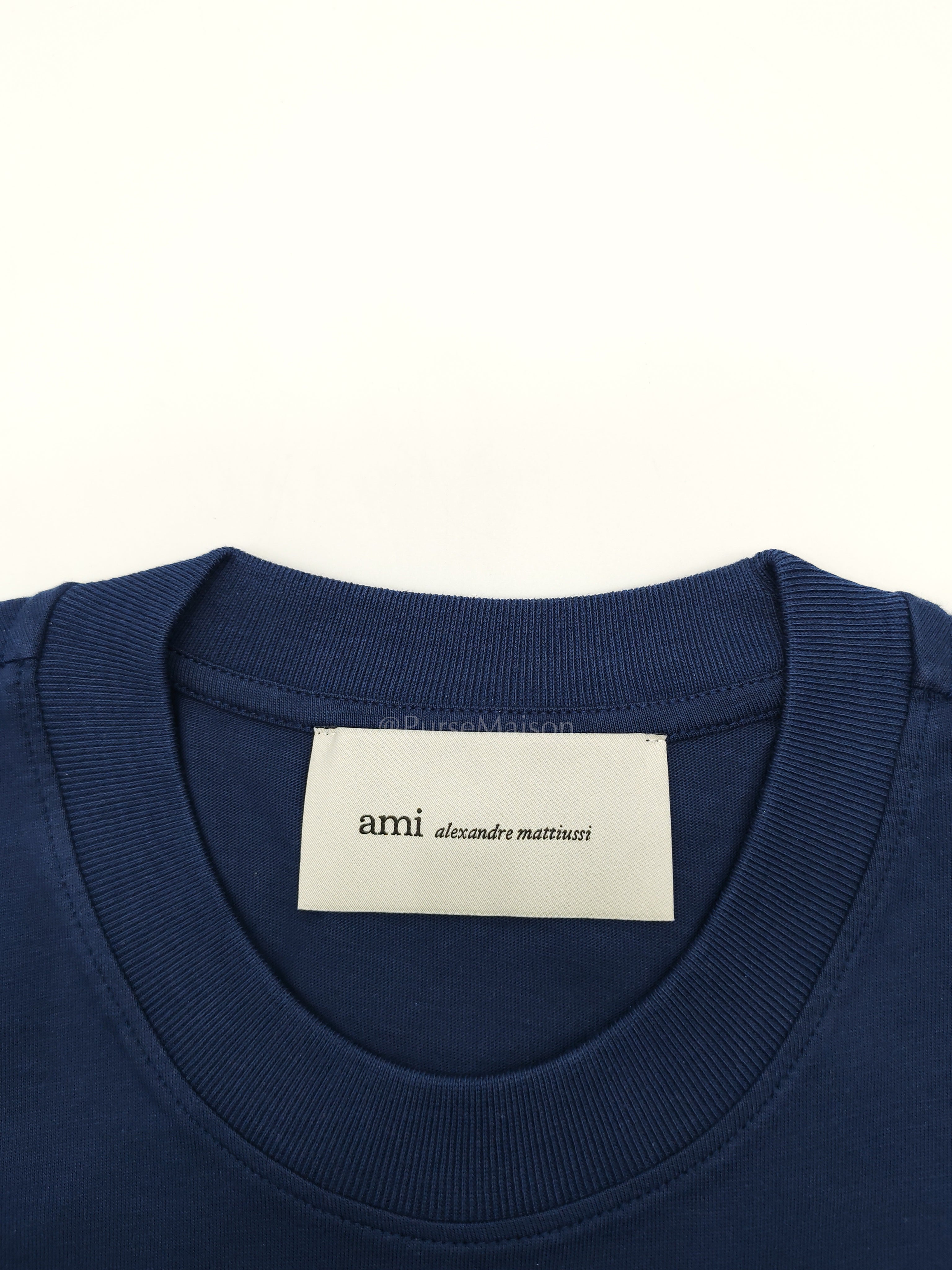 Ami De Coeur Cotton T-Shirt in Blue Size Medium
