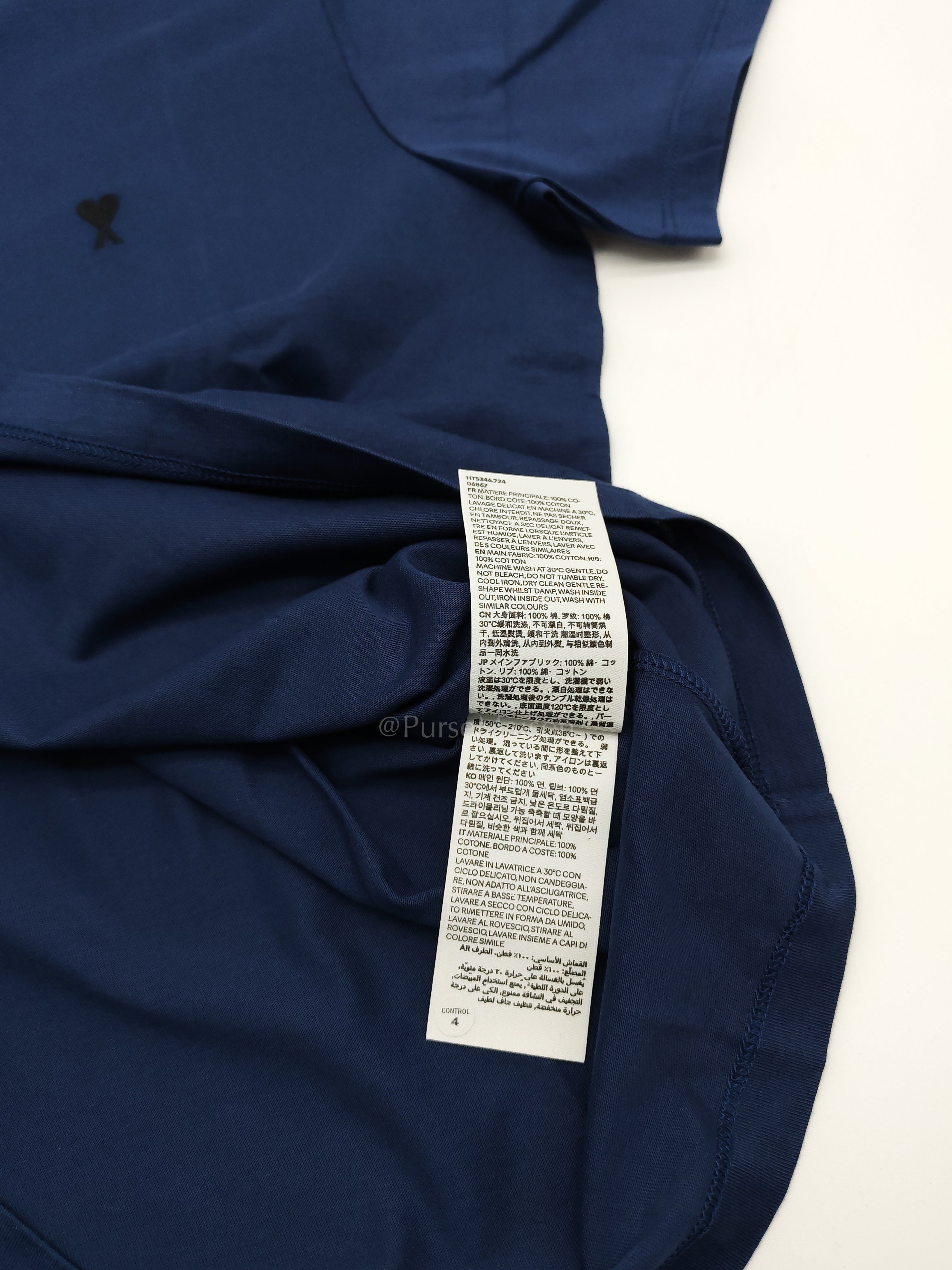 Ami De Coeur Cotton T-Shirt in Blue Size Medium