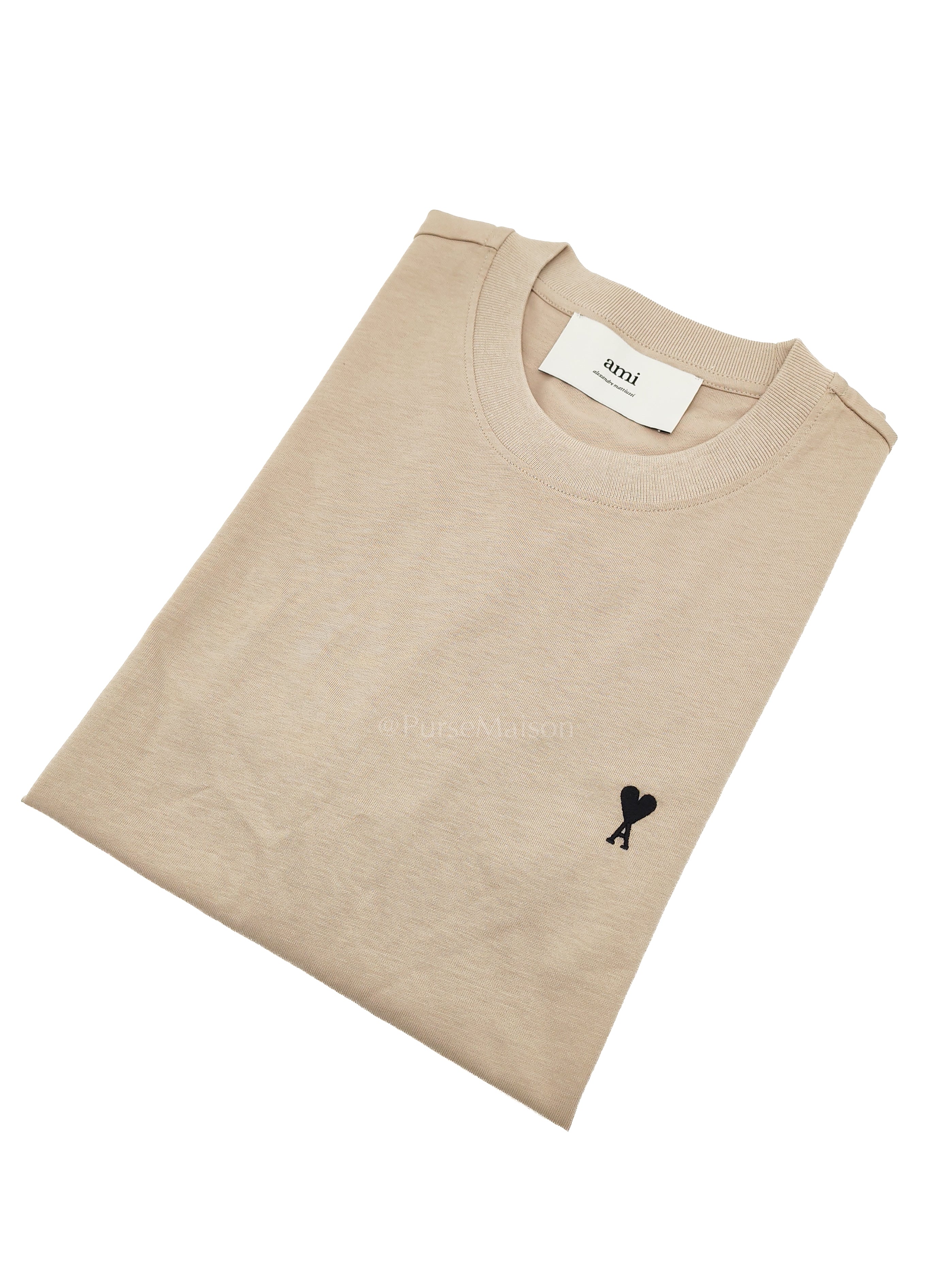 Ami De Coeur Cotton T-Shirt in Beige Size Medium