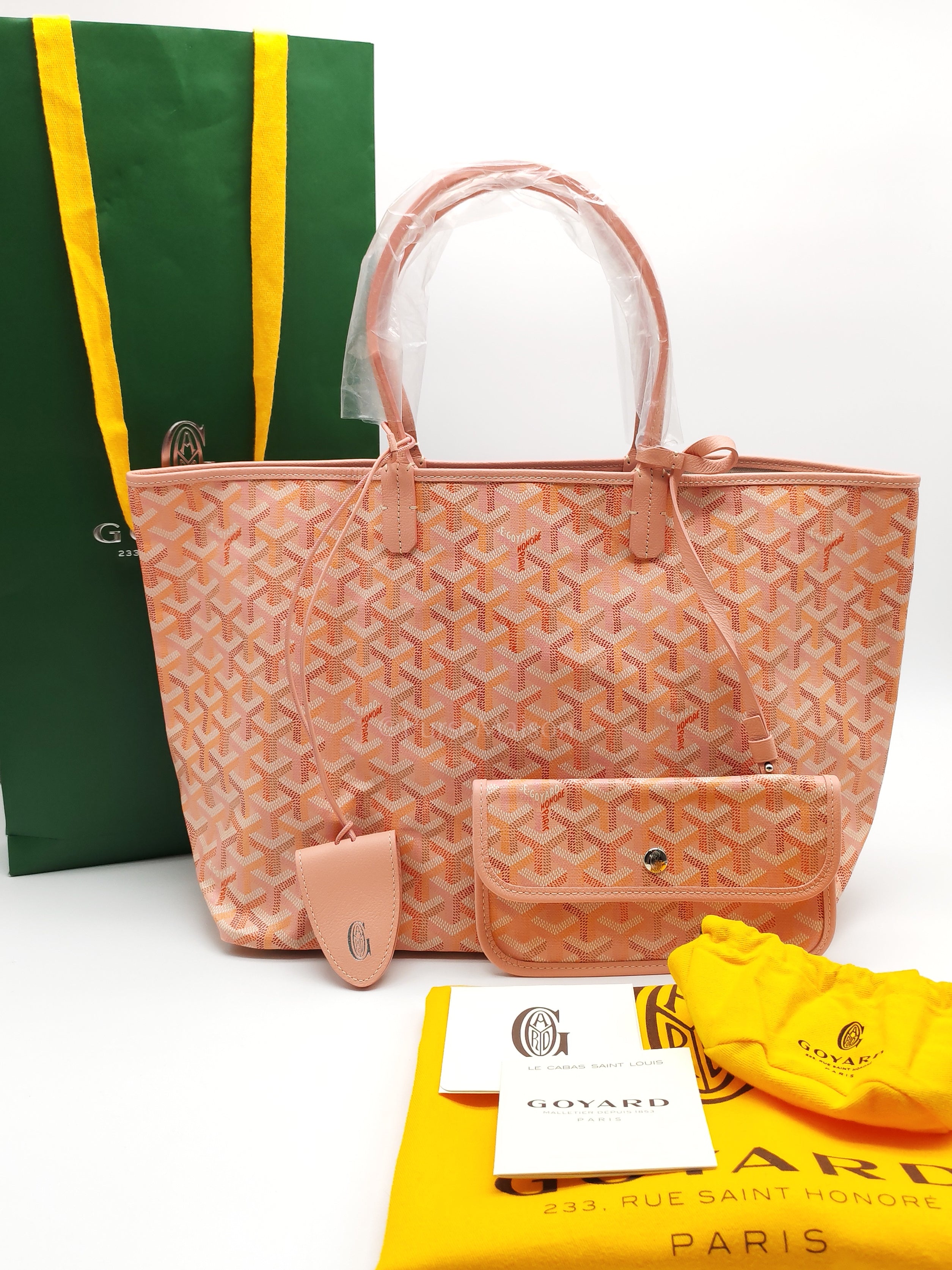 Saint Louis PM Powder Pink with Croc Universel Clip Charm in Goyardine Canvas Tote Bag (Limited Edition)