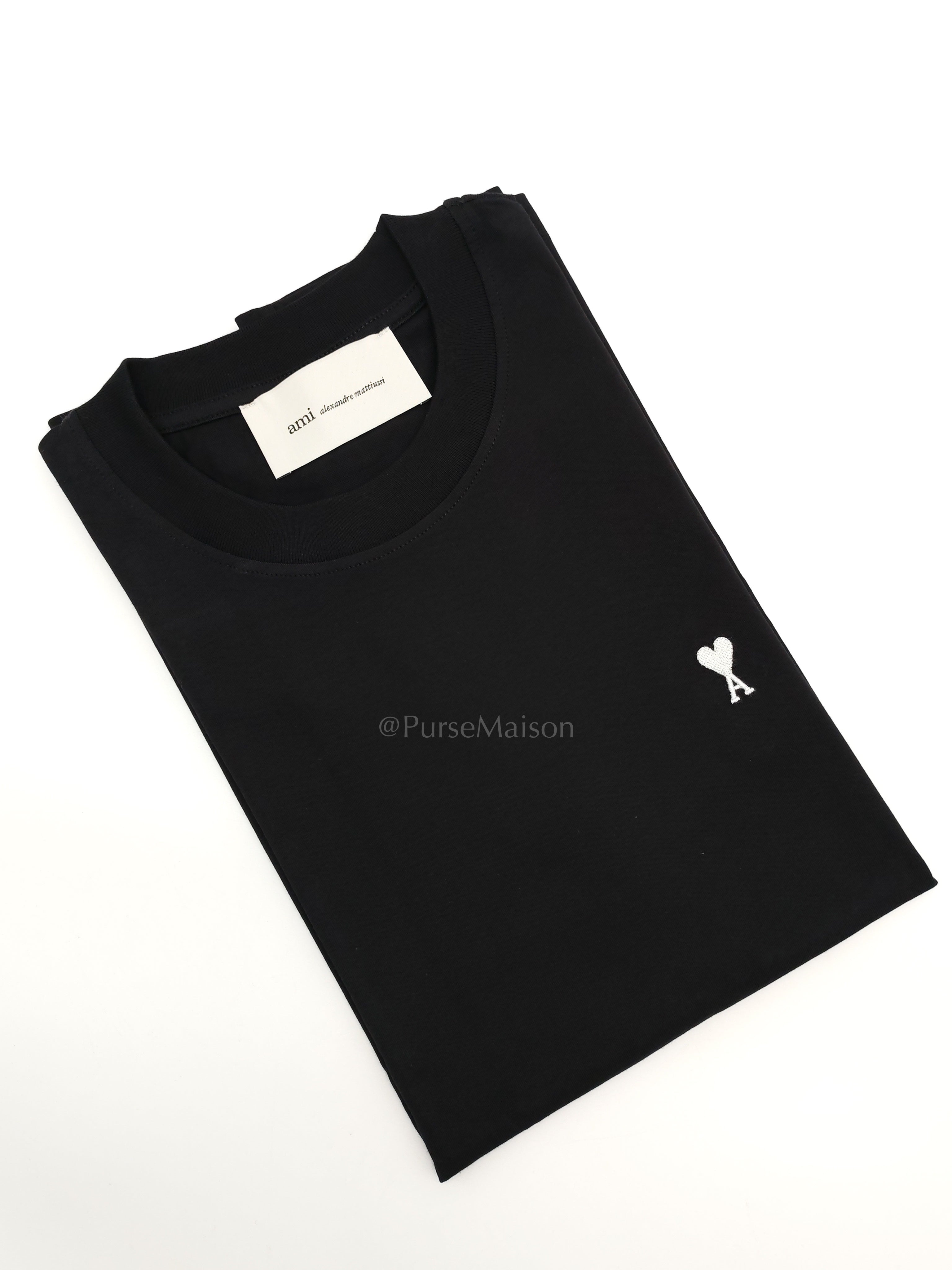 Ami De Coeur Cotton T-Shirt in Black Size Small