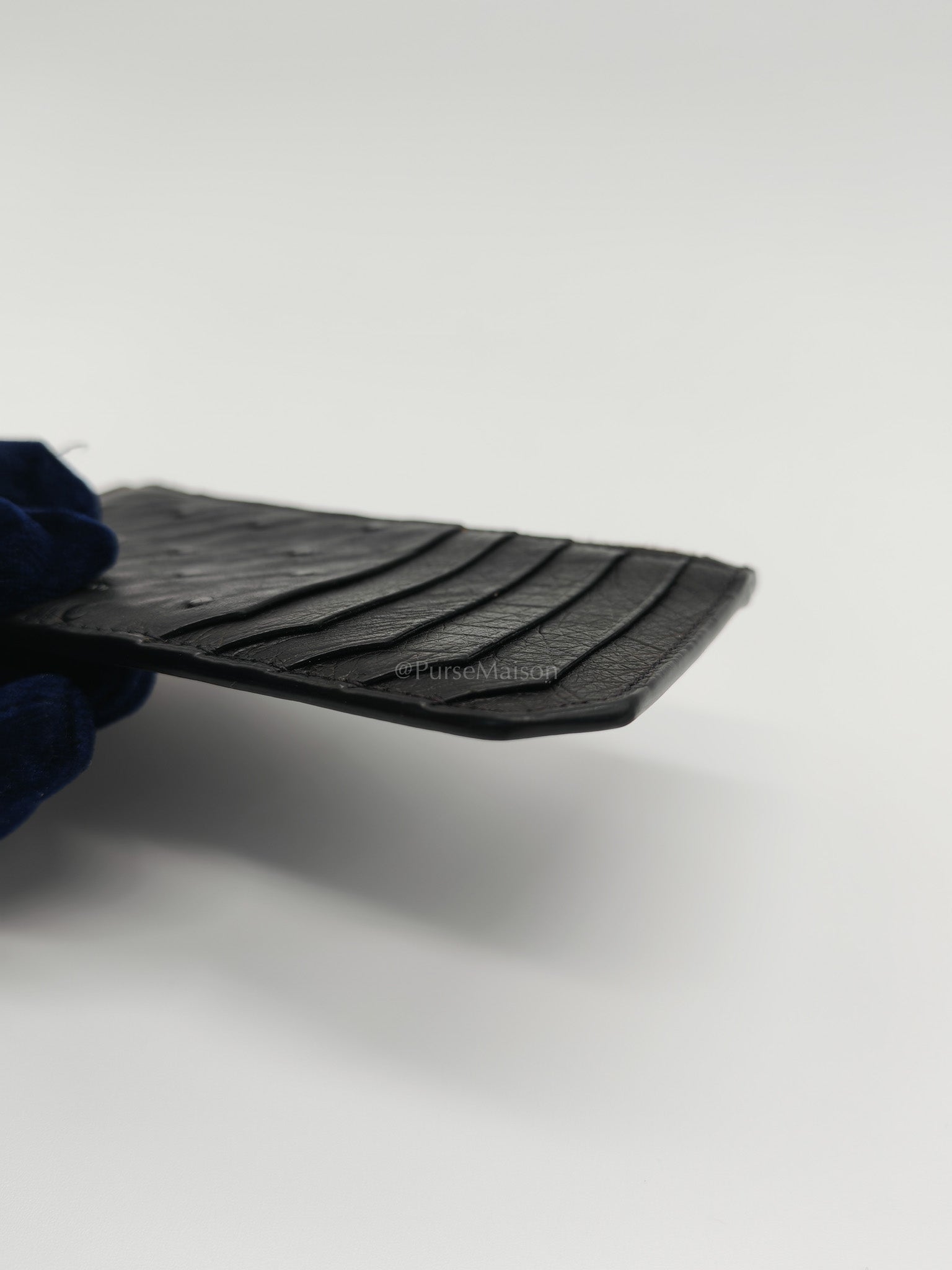 Ostrich Leather Zippy Card Holder | Purse Maison Luxury Bags Shop