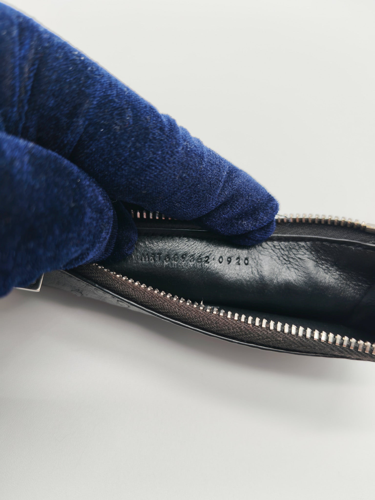 Ostrich Leather Zippy Card Holder | Purse Maison Luxury Bags Shop