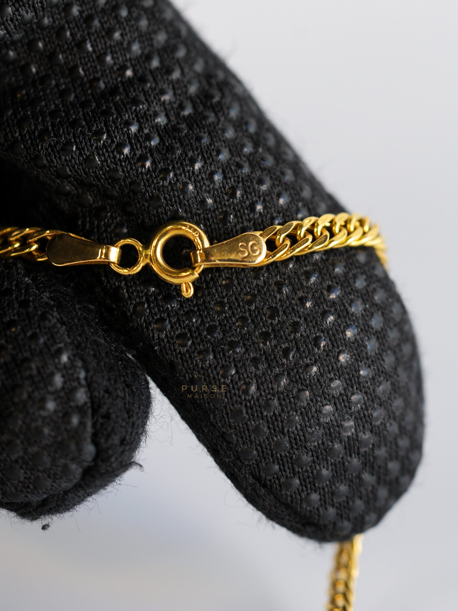 Oval-Cuban Link Necklace in 18K Gold with 1.01 Carat Diamond | Purse Maison Luxury Bags Shop