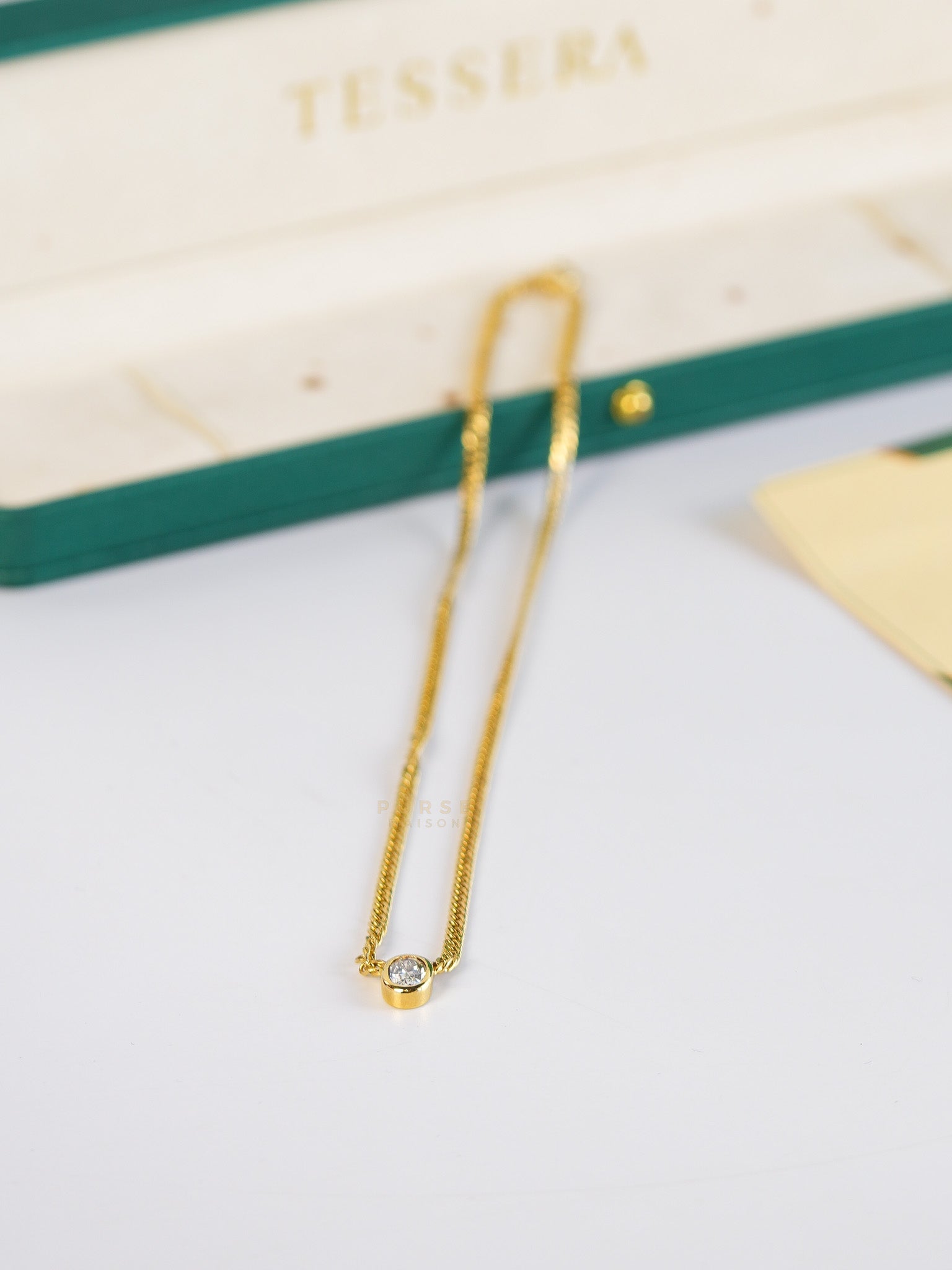 Oval-Cuban Link Necklace in 18K Gold with 1.01 Carat Diamond | Purse Maison Luxury Bags Shop