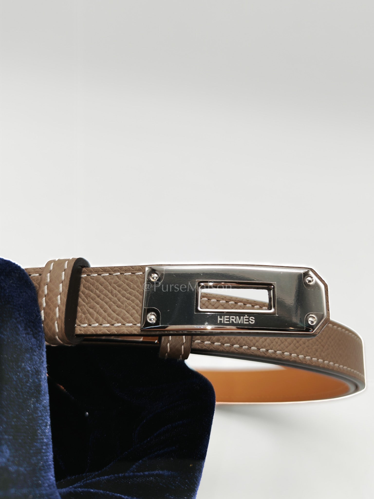 Kelly Belt in Etoupe Epsom Leather & Palladium Hardware Stamp K (2025)