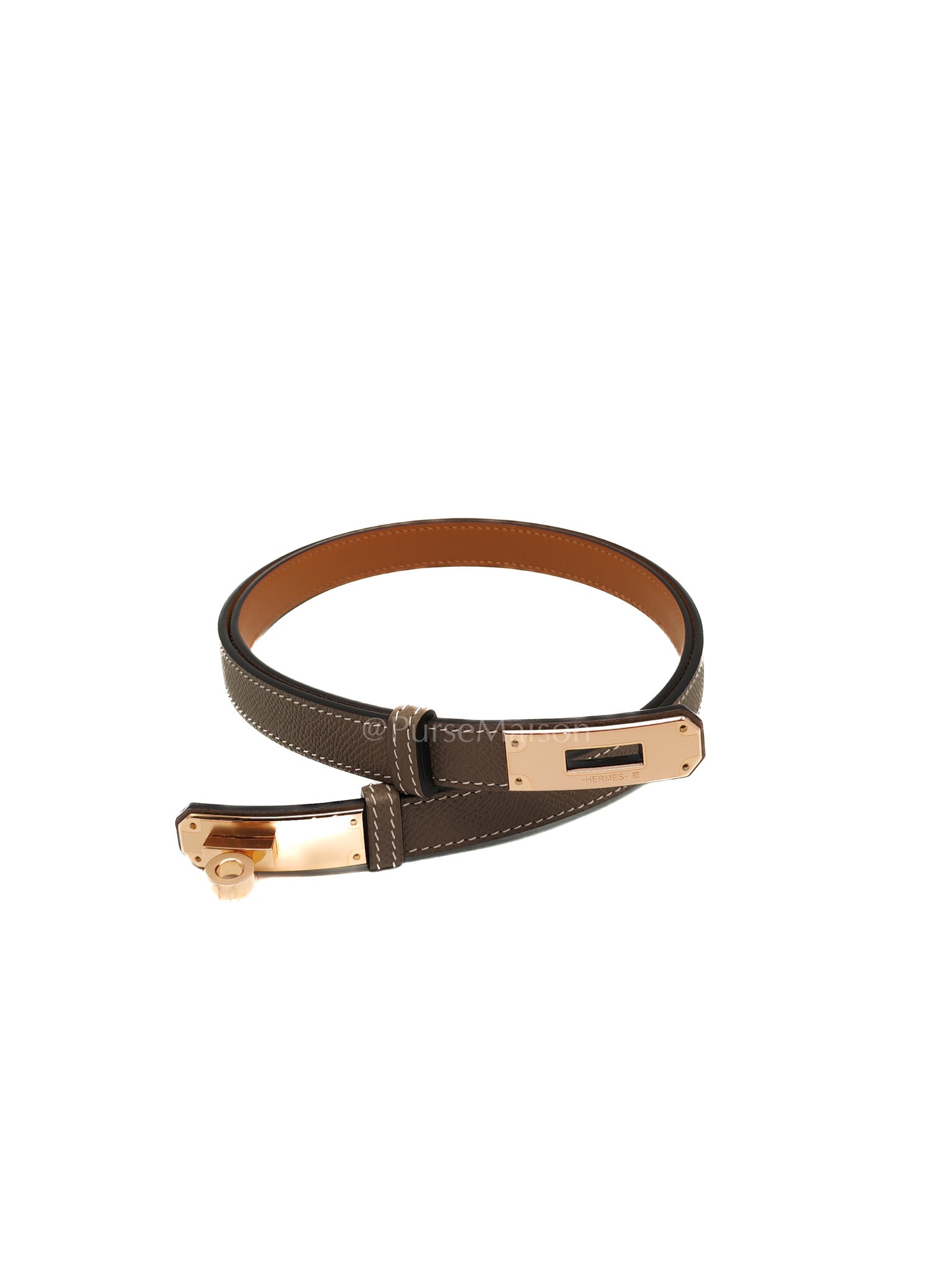 Kelly Belt in Etoupe Epsom Leather & Rose Gold Hardware Stamp K (2025)