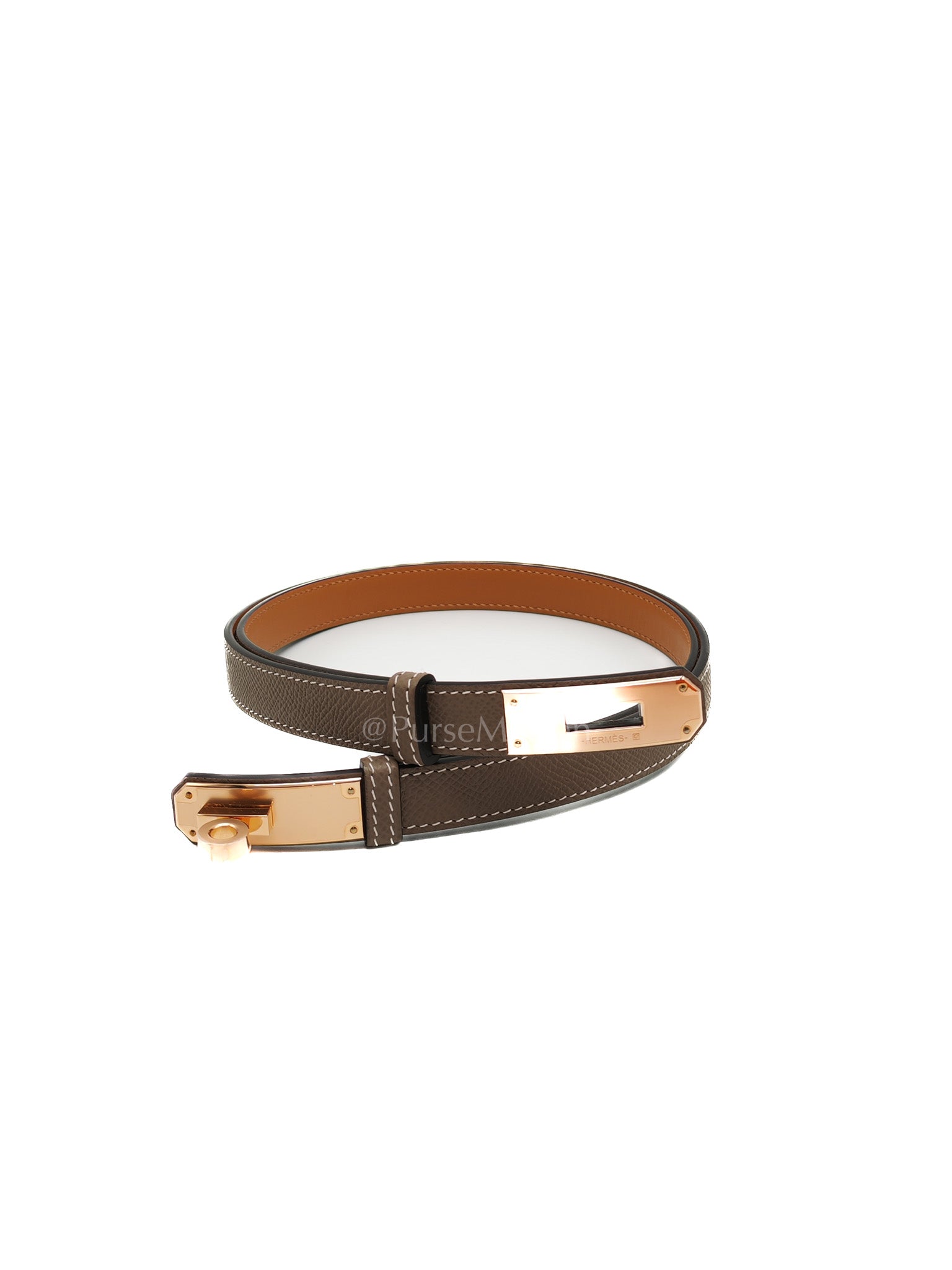 Kelly Belt in Etoupe Epsom Leather & Rose Gold Hardware Stamp K (2025)