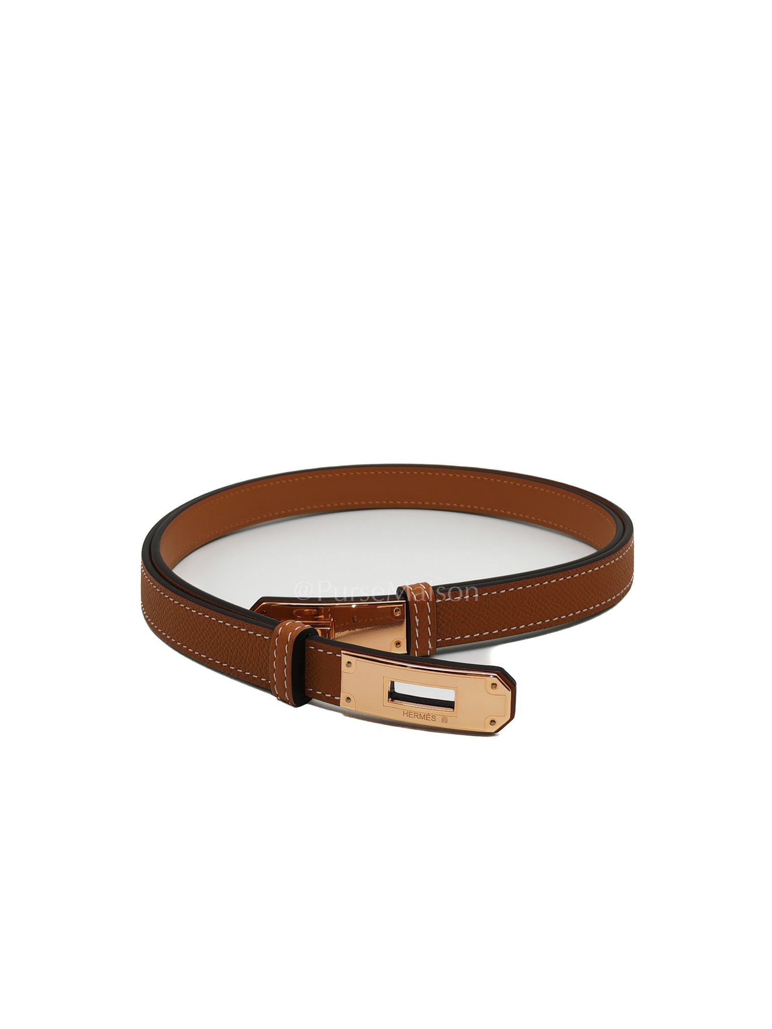 Kelly Belt in Gold Epsom Leather & Rose Gold Hardware Stamp K (2025)