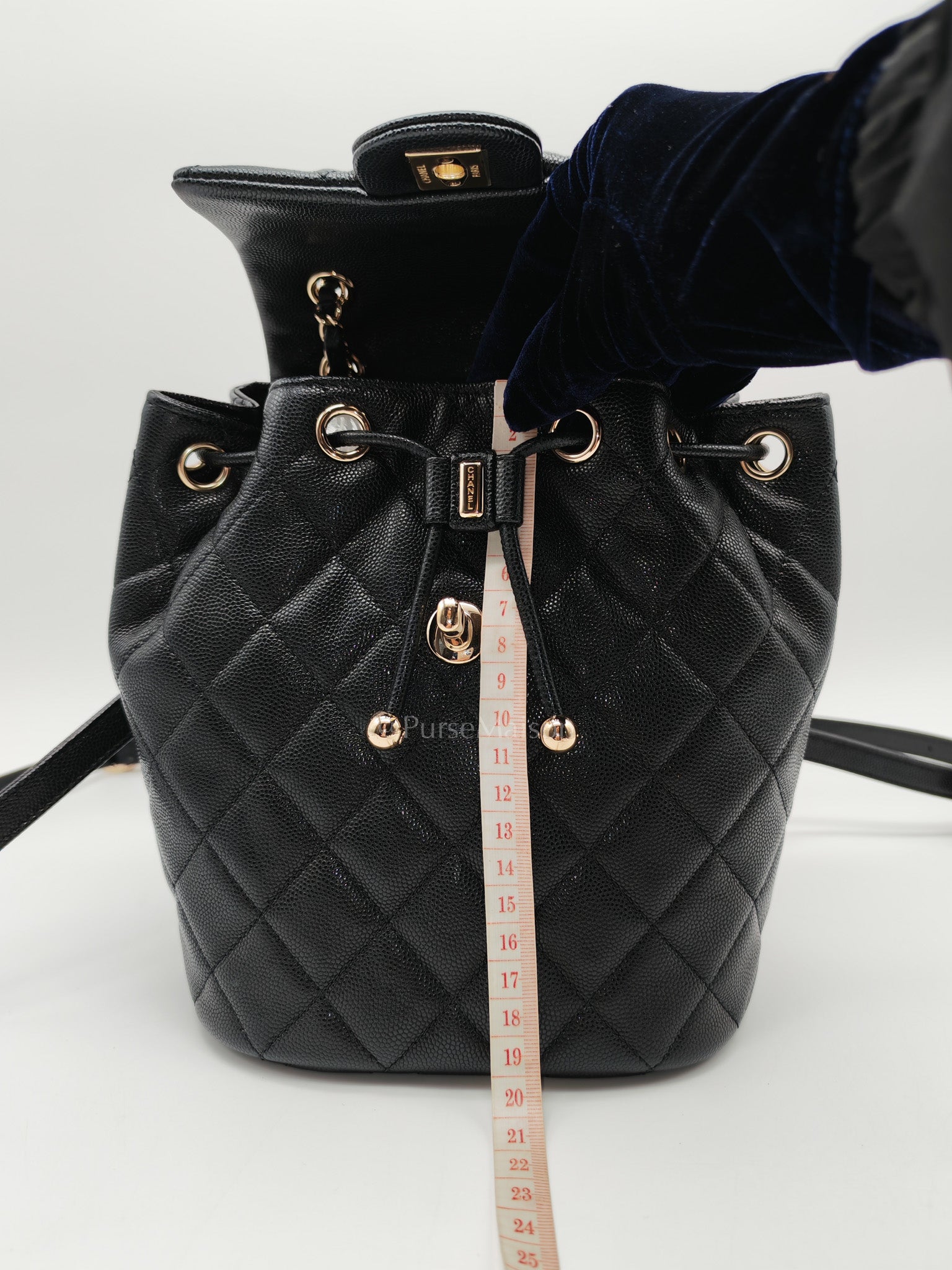 Urban Spirit Backpack Mini in Black Quilted Caviar Leather & Light Gold Hardware Microchip